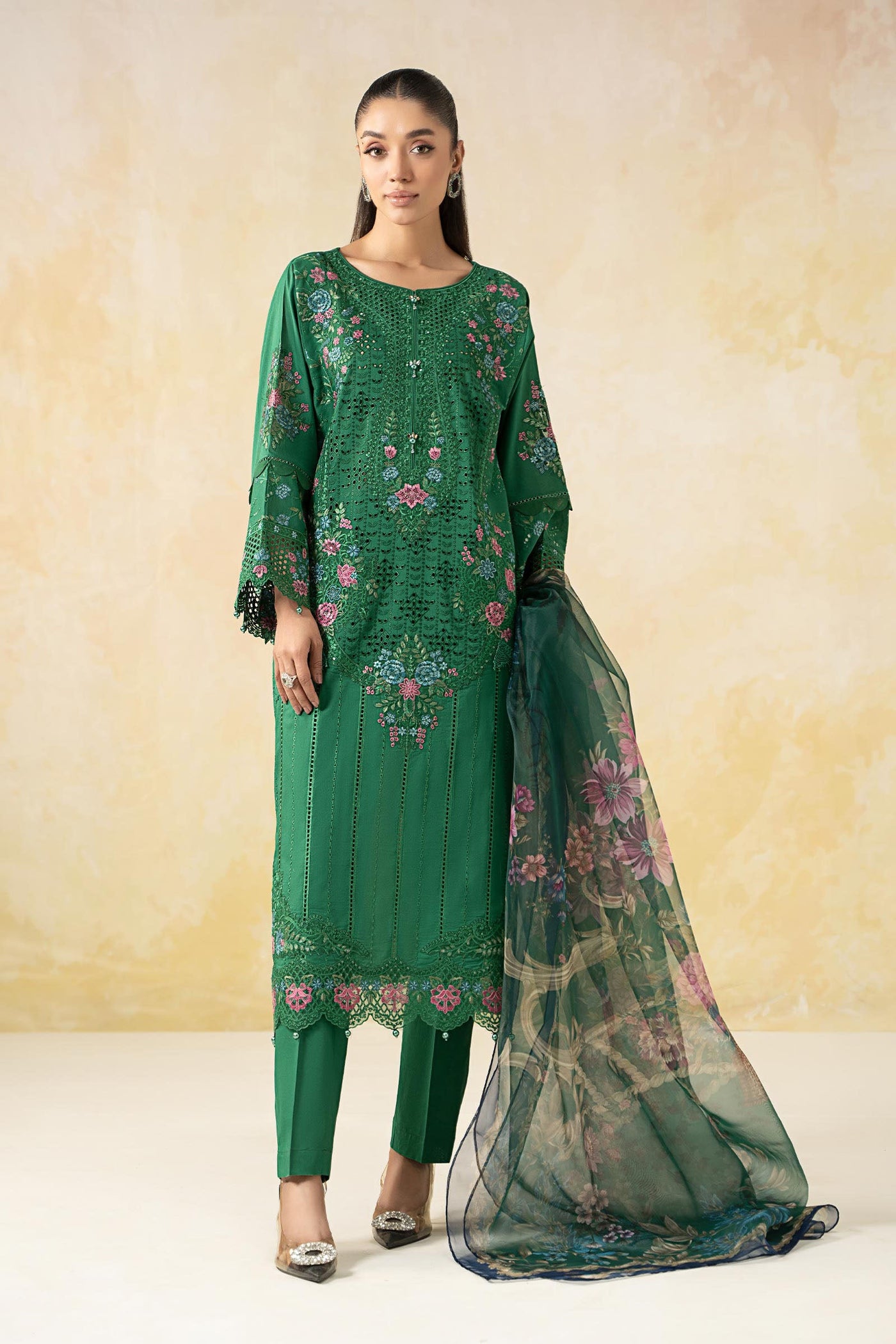 3 Piece Embroidered Lawn Suit | DW-EF25-04