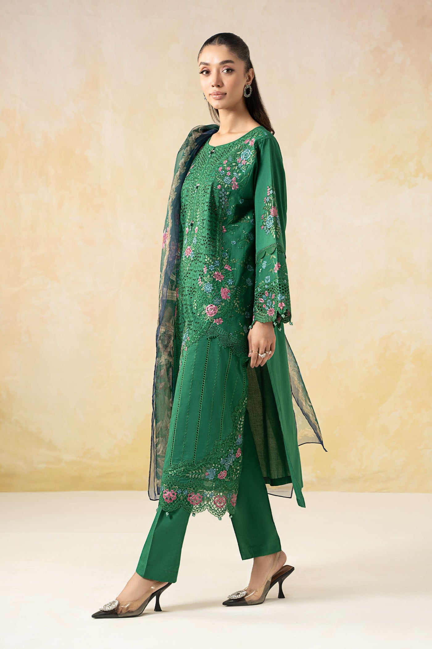 3 Piece Embroidered Lawn Suit | DW-EF25-04