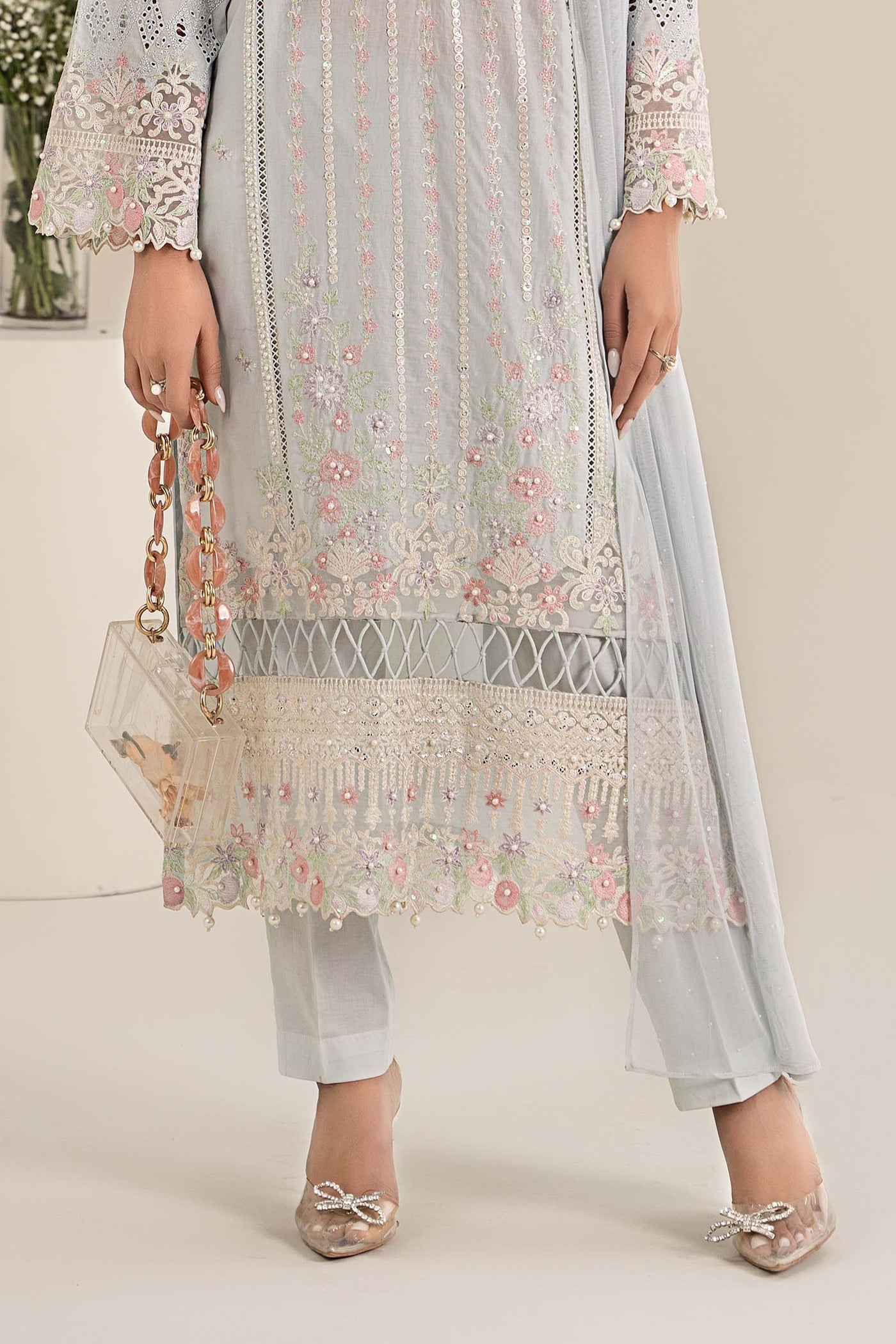 3 Piece Embroidered Lawn Suit | DW-EF25-07