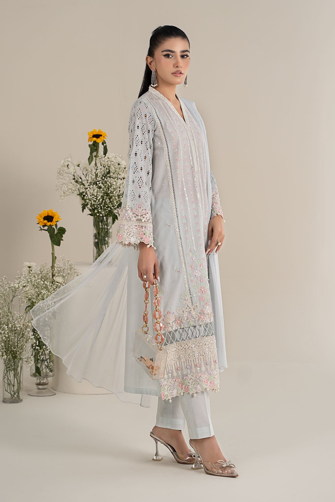 3 Piece Embroidered Lawn Suit | DW-EF25-07