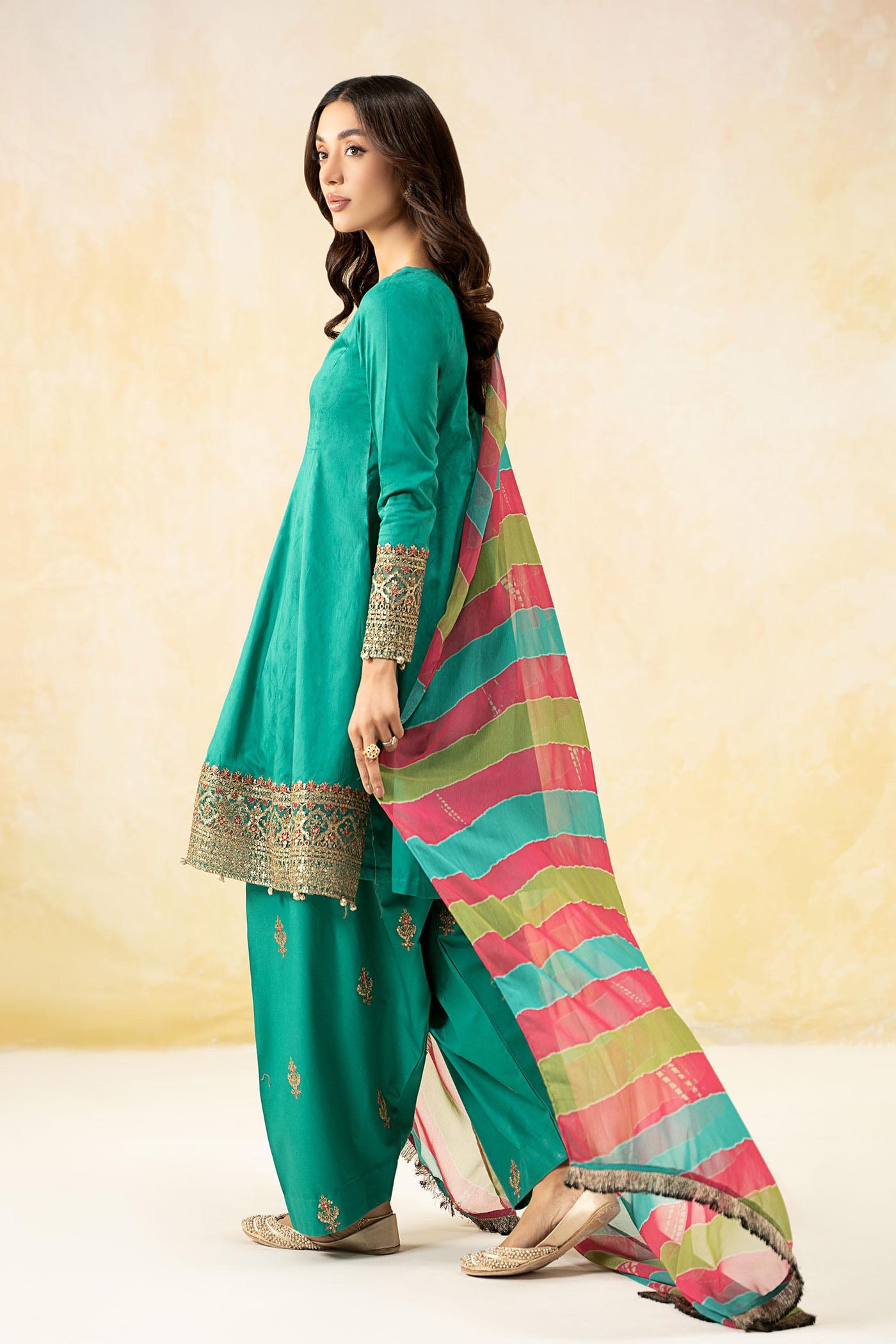 3 Piece Embroidered Self Jacquard Lawn Suit | DW-EF25-10