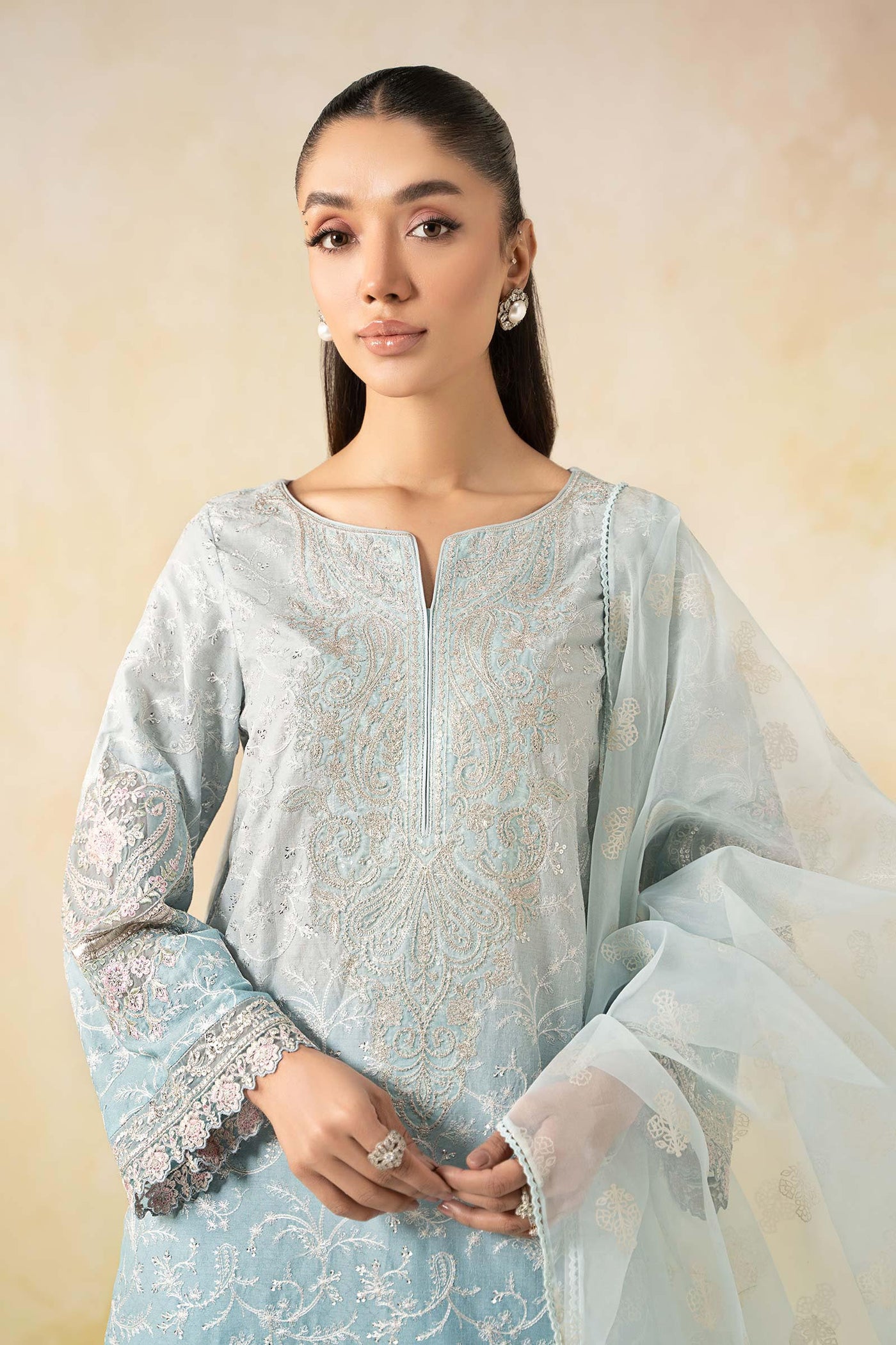 3 Piece Embroidered Self Jacquard Lawn Suit | DW-EF25-13