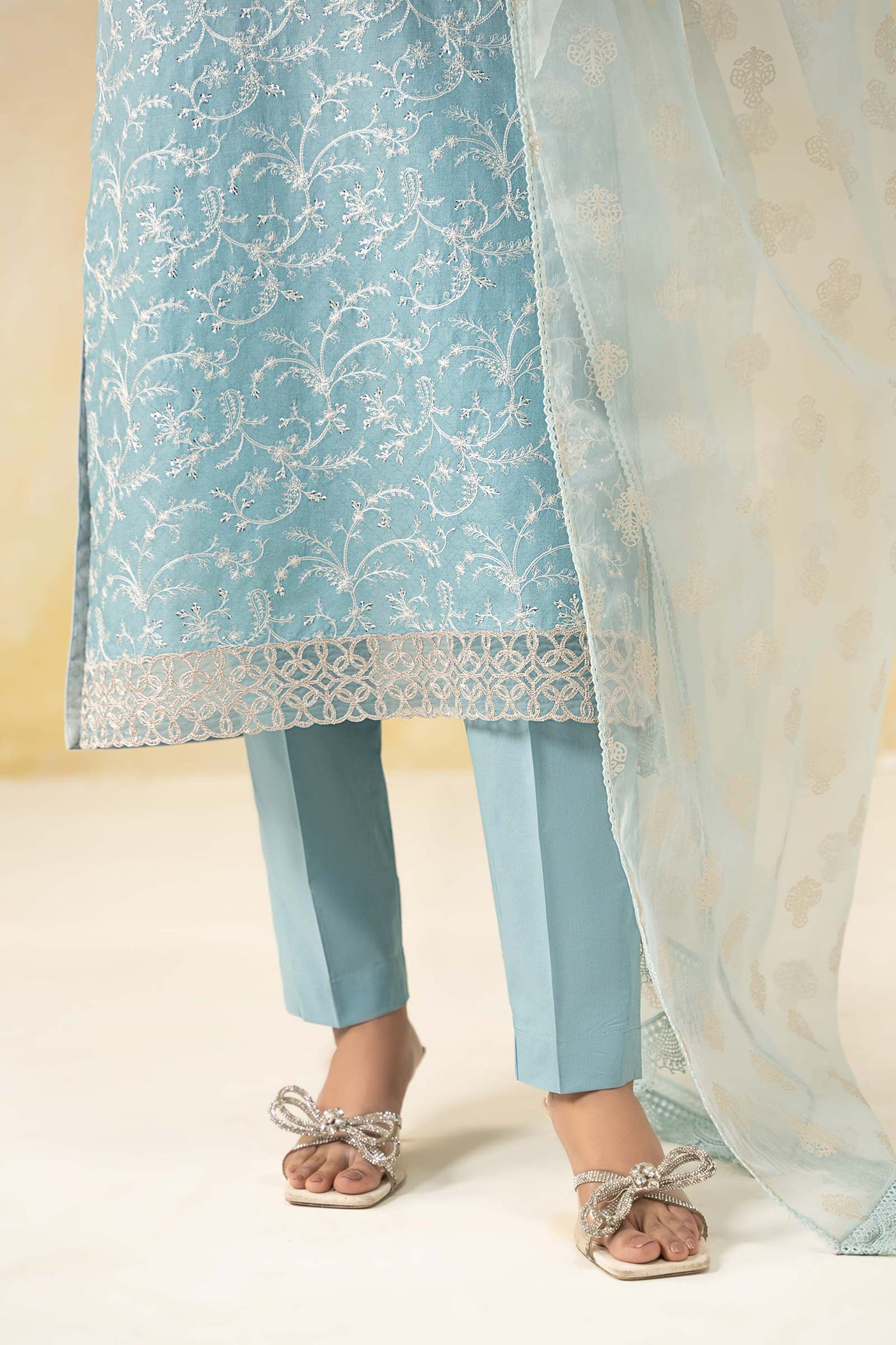 3 Piece Embroidered Self Jacquard Lawn Suit | DW-EF25-13