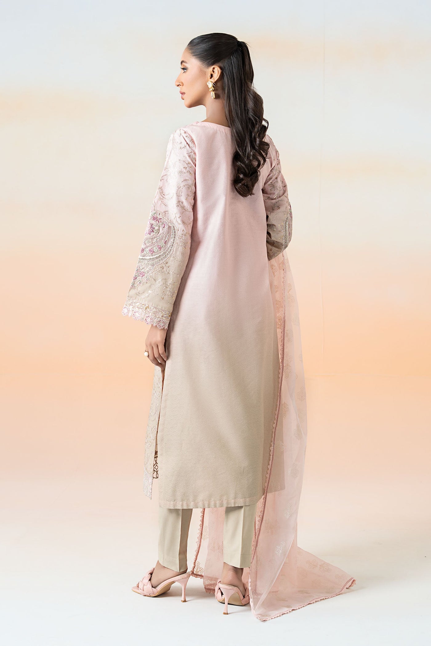 3 Piece Embroidered Self Jacquard Lawn Suit | DW-EF25-13