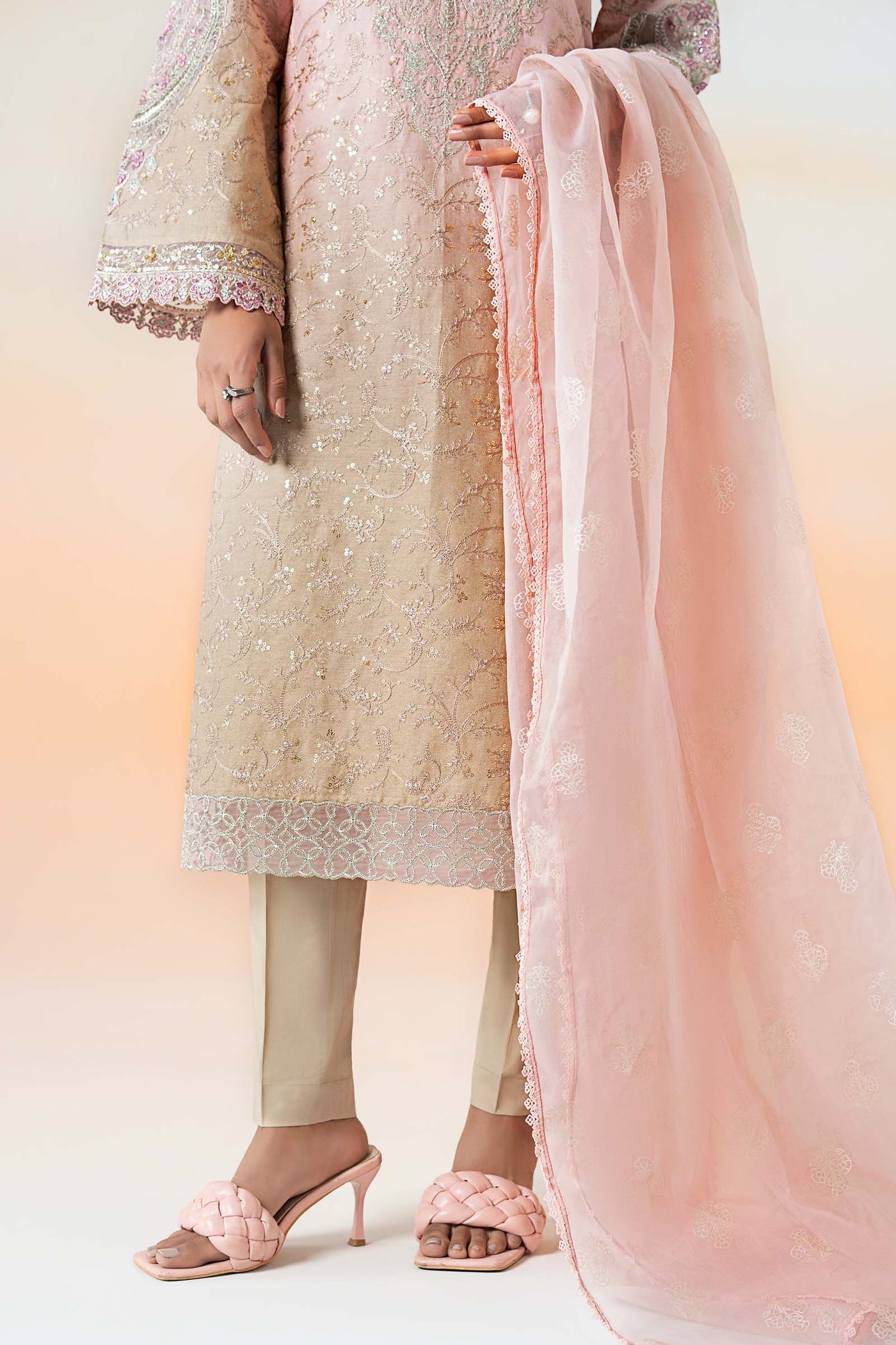 3 Piece Embroidered Self Jacquard Lawn Suit | DW-EF25-13