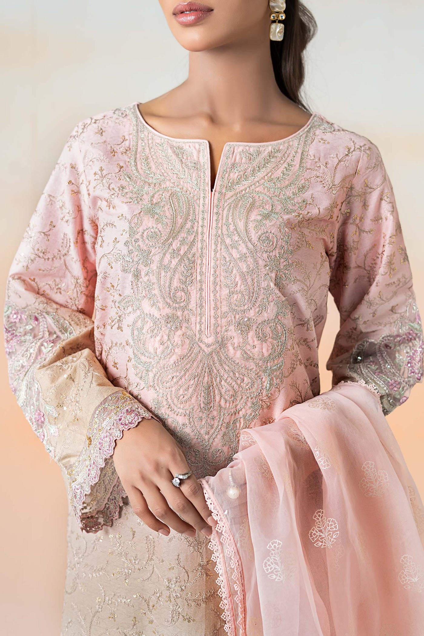 3 Piece Embroidered Self Jacquard Lawn Suit | DW-EF25-13