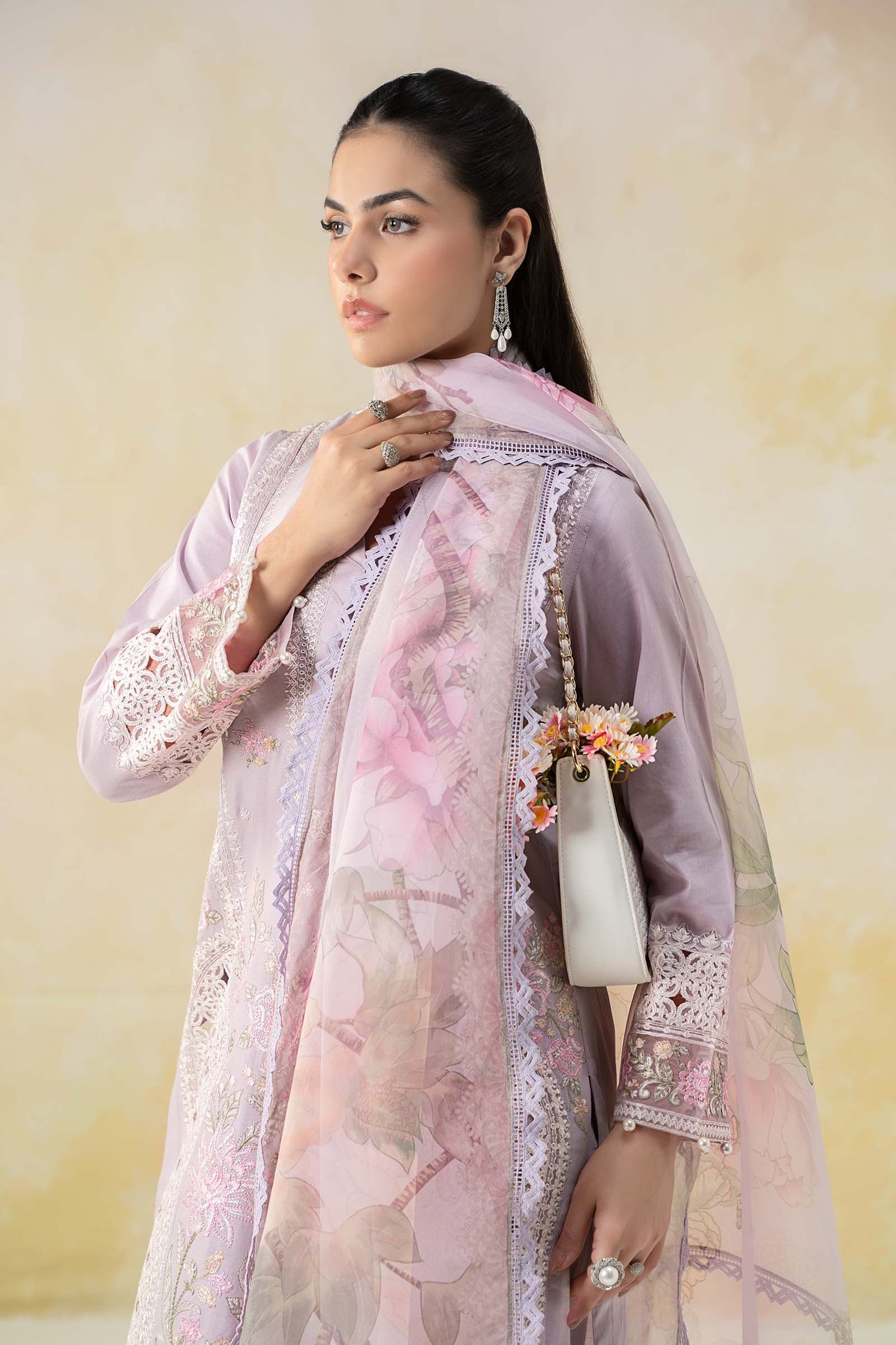 3 Piece Embroidered Dobby Lawn Suit | DW-EF25-151