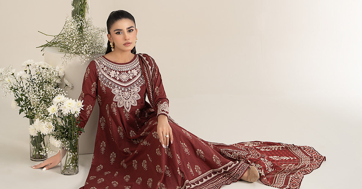 3 Piece Printed Lawn Suit | DW-EF25-22