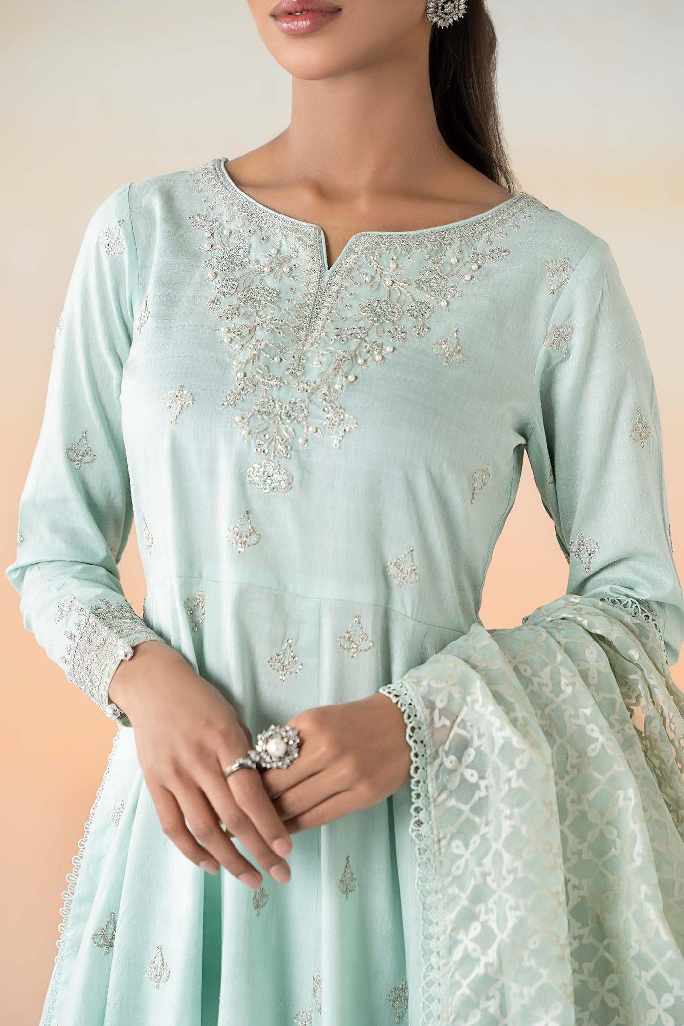 3 Piece Embroidered Dobby Lawn Suit | DW-EF25-30