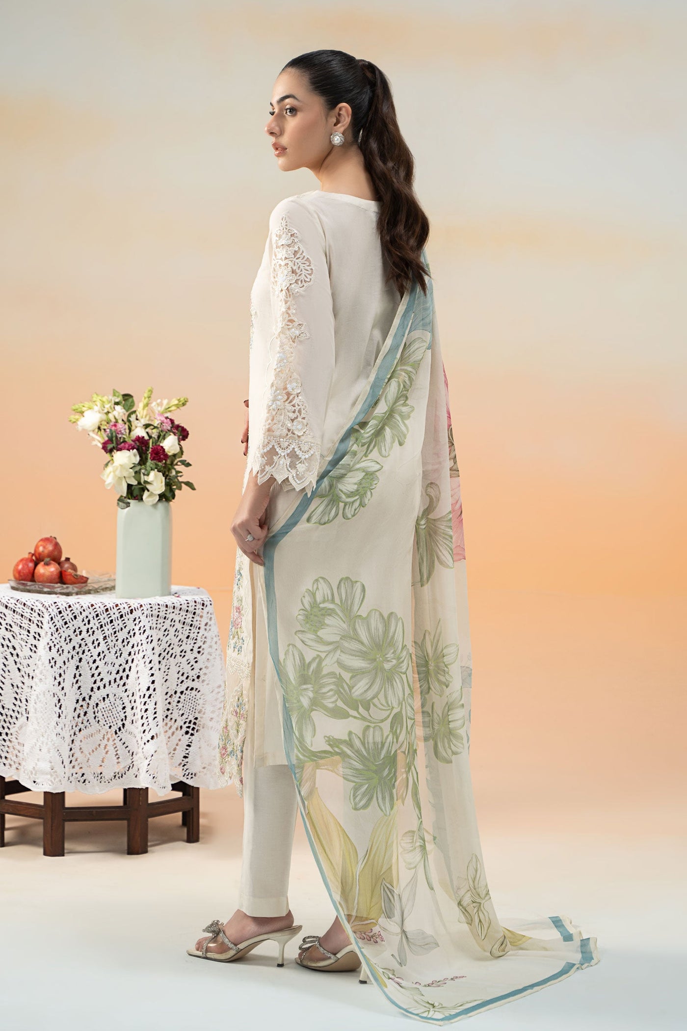 3 Piece Embroidered Dobby Lawn Suit | DW-EF25-53