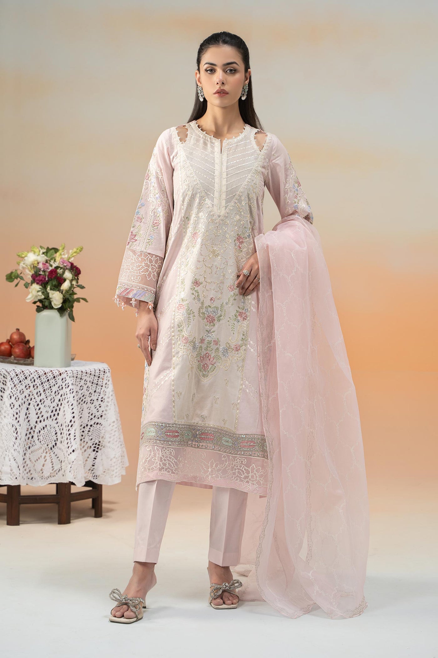 3 Piece Embroidered Lawn Suit | DW-EF25-69