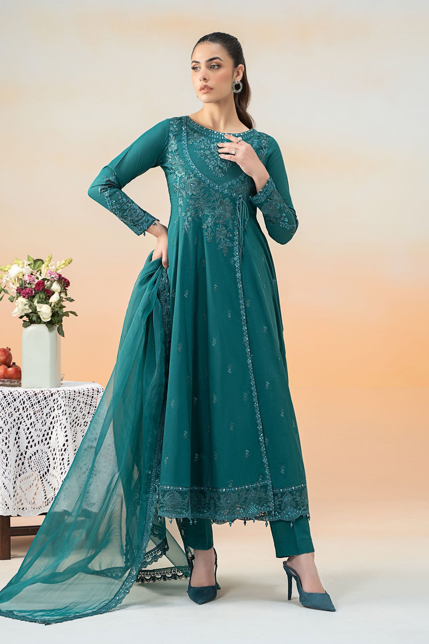 3 Piece Embroidered Lawn Suit | DW-EF25-83