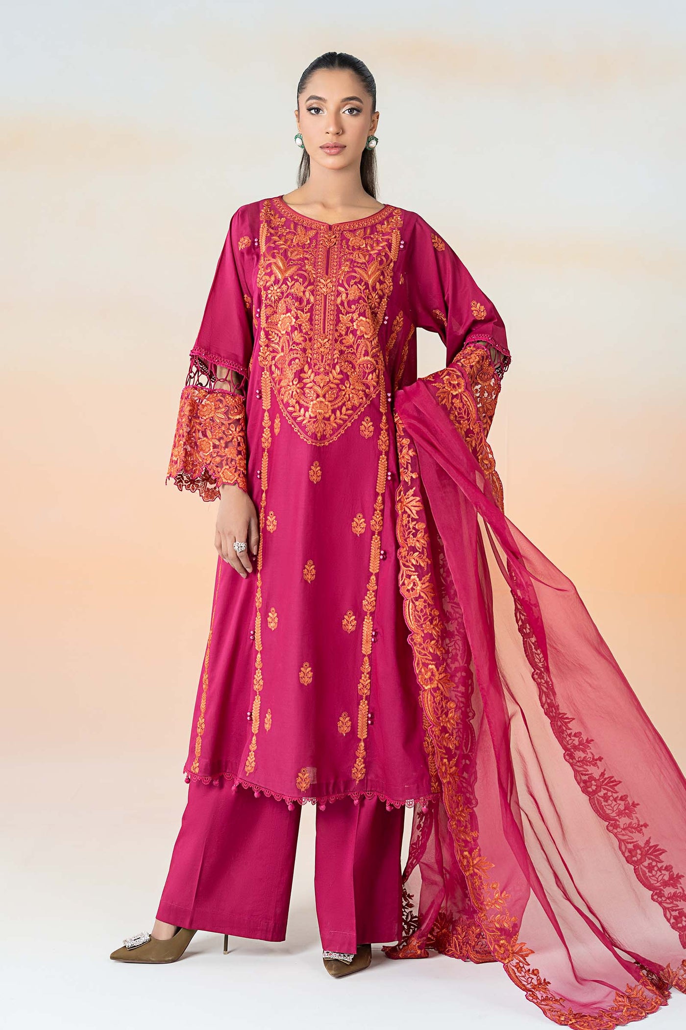 3 Piece Embroidered Lawn Suit | DW-EF25-95