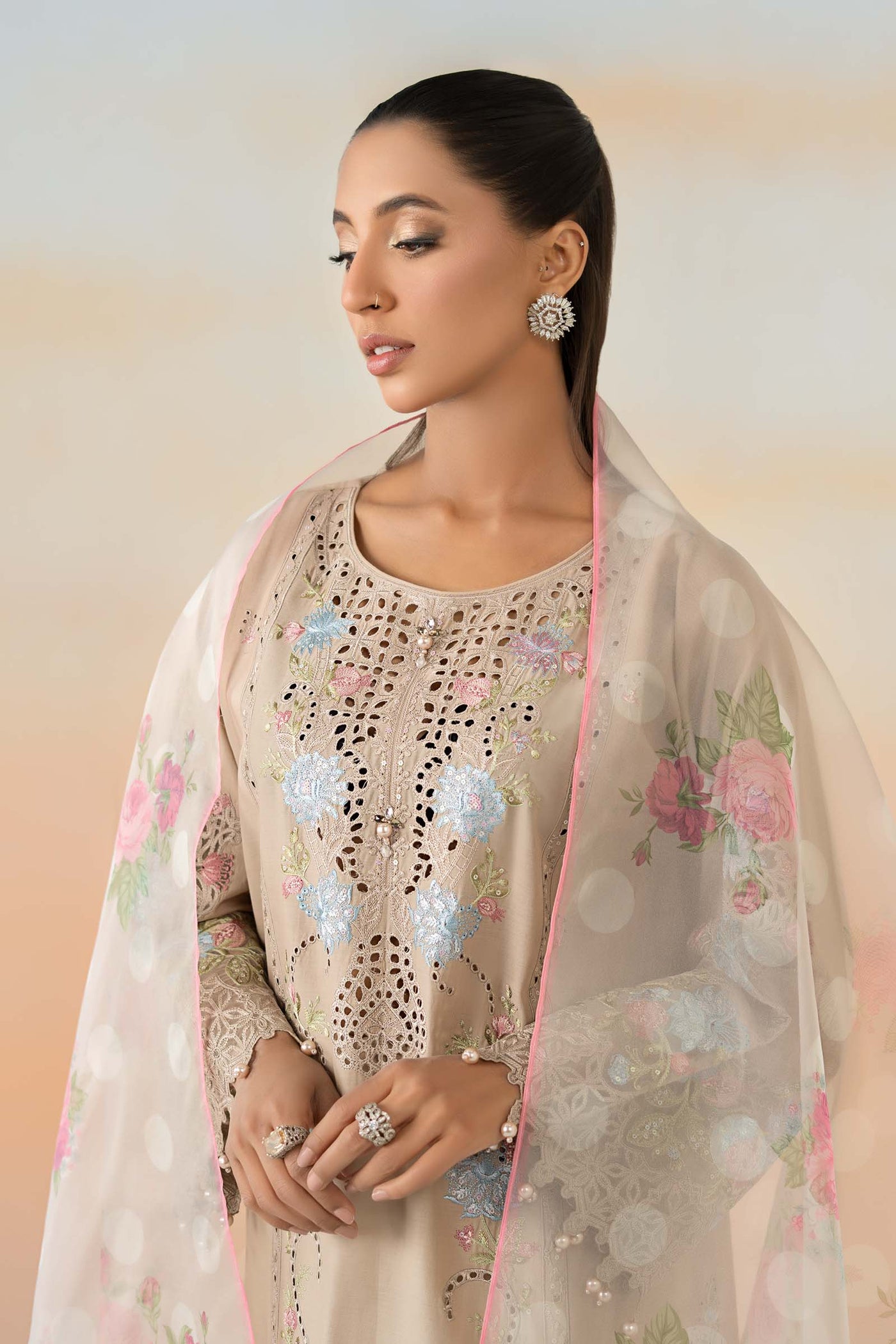 3 Piece Embroidered Lawn Suit | DW-EF25-05