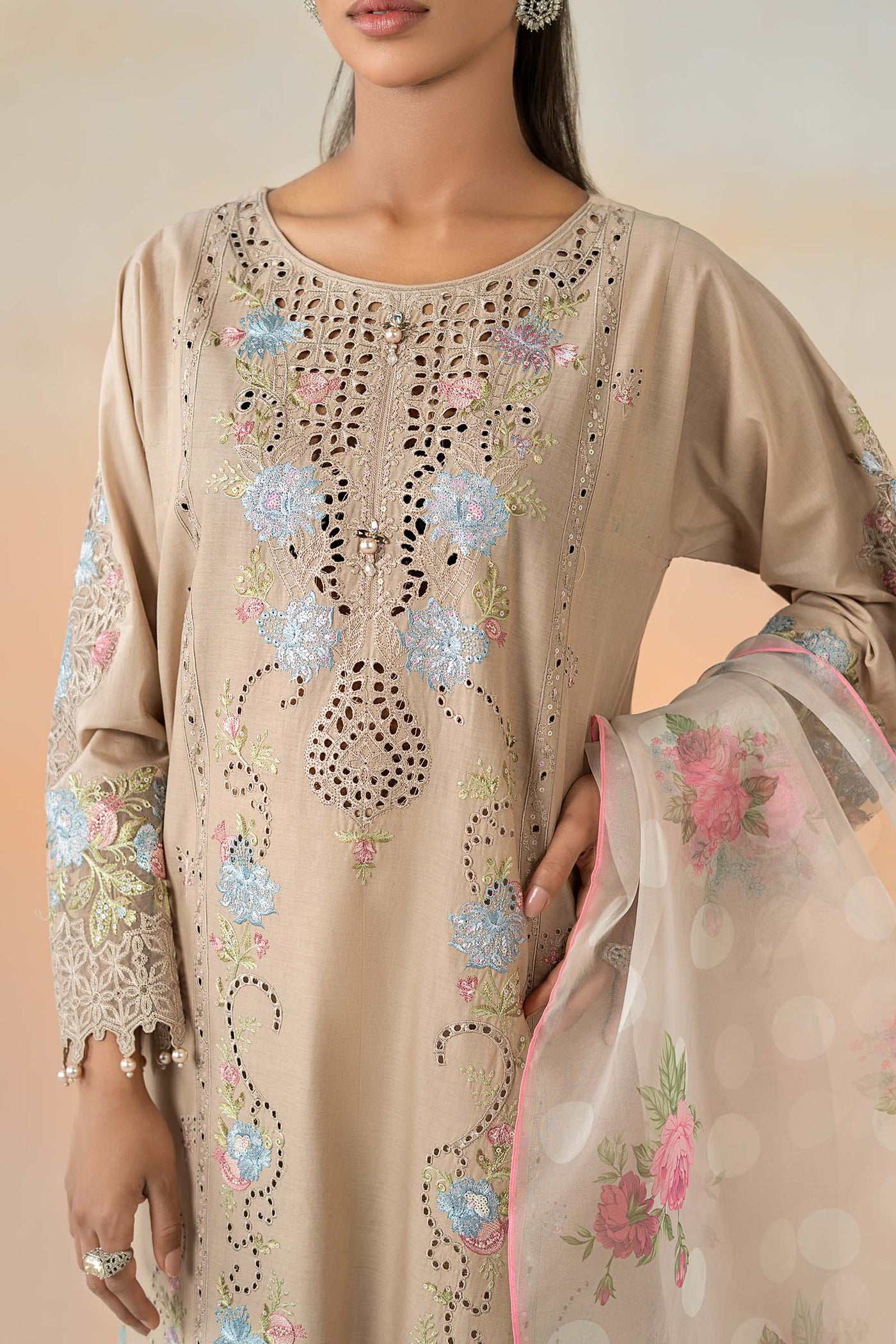 3 Piece Embroidered Lawn Suit | DW-EF25-05