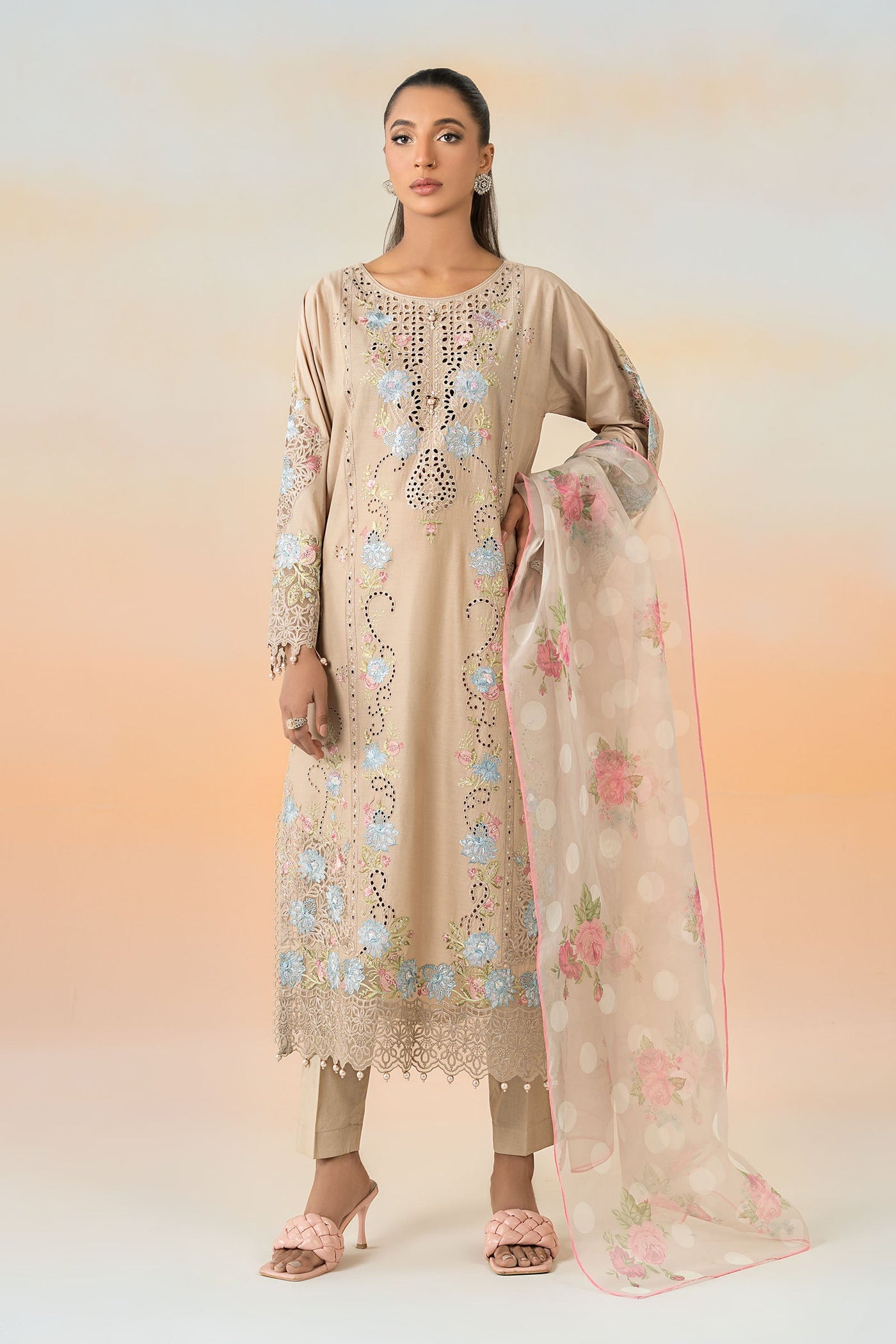 3 Piece Embroidered Lawn Suit | DW-EF25-05