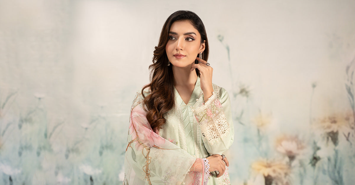 3 Piece Embroidered Dobby Lawn Suit | DW-EF25-151