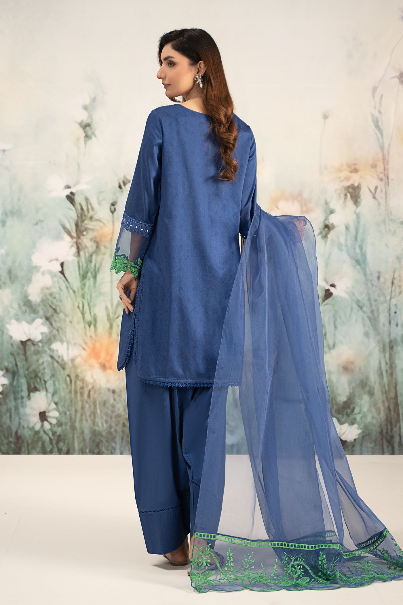 3 Piece Embroidered Self Jacquard Lawn Suit | DW-EF25-15