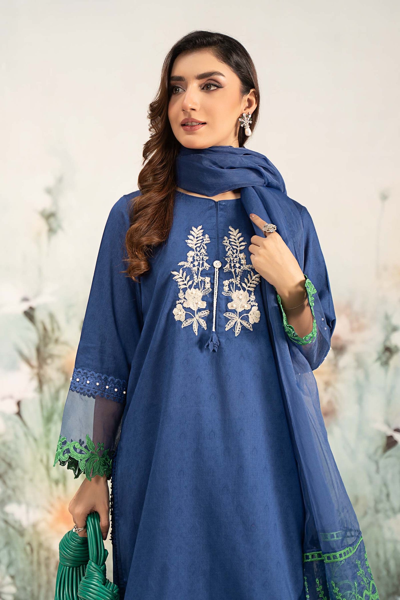 3 Piece Embroidered Self Jacquard Lawn Suit | DW-EF25-15