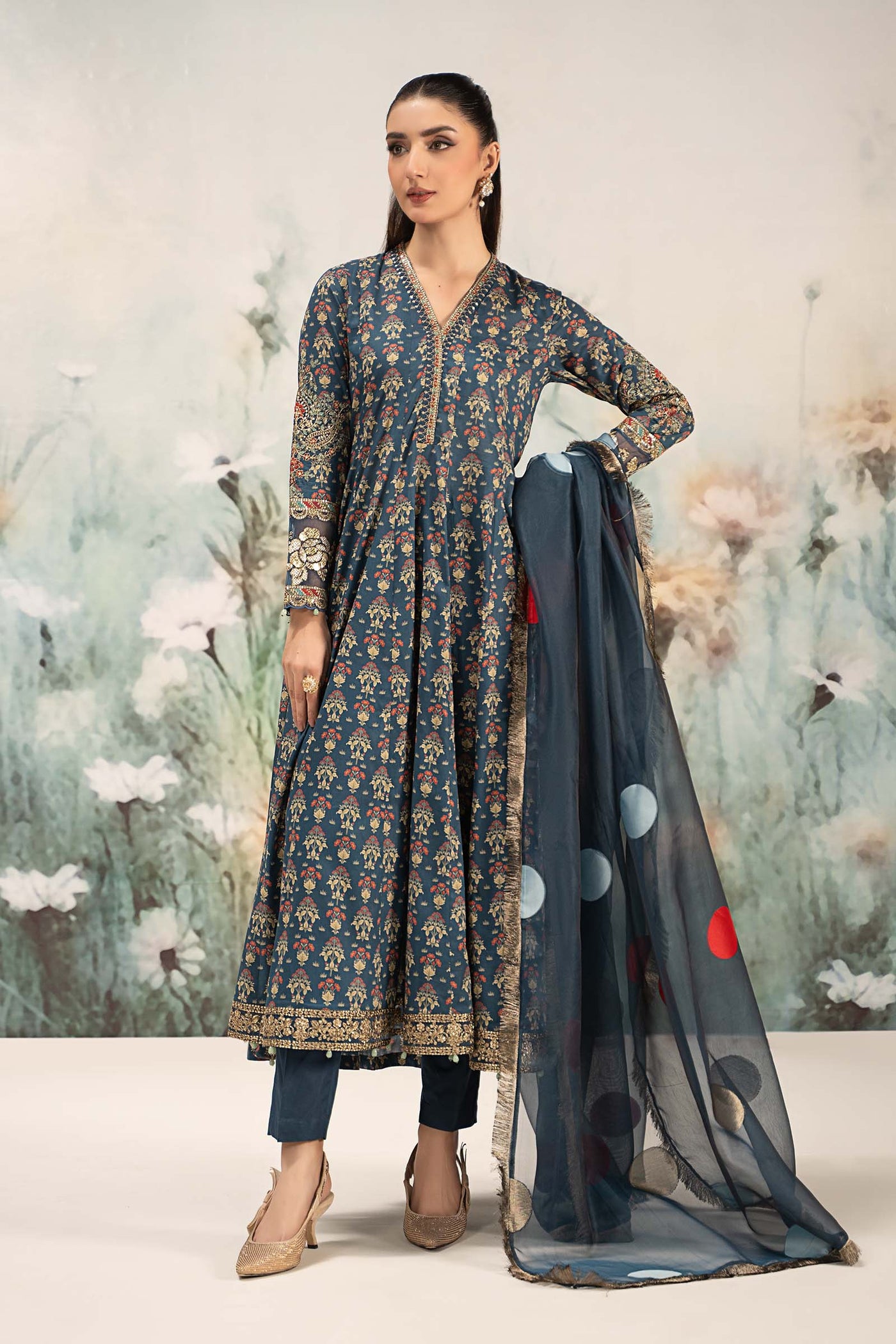 3 Piece Embroidered Lawn Suit | DW-EF25-54