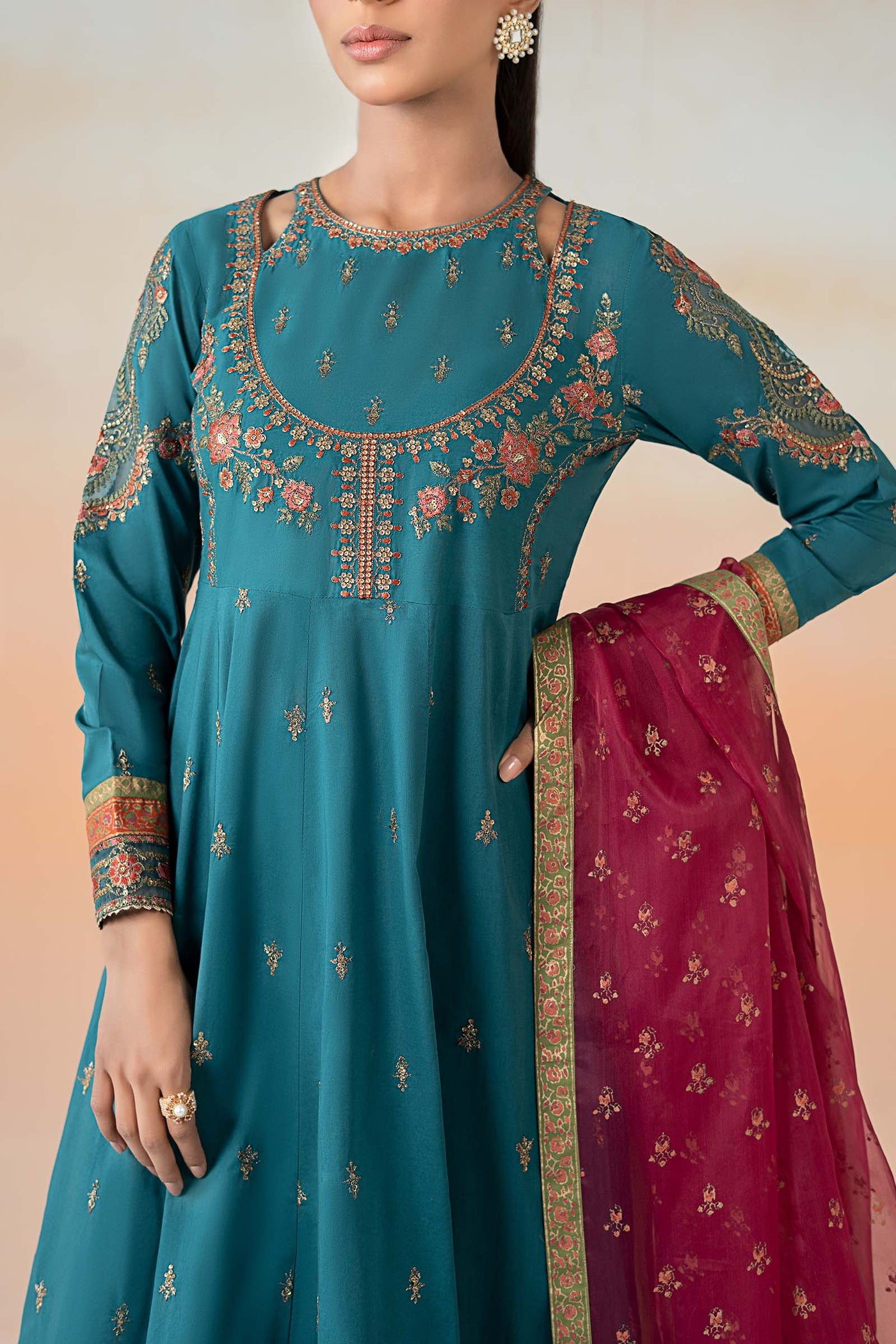 3 Piece Embroidered Lawn Suit | DW-EF25-60