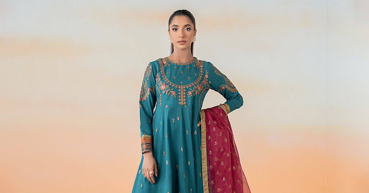 3 Piece Embroidered Lawn Suit | DW-EF25-60