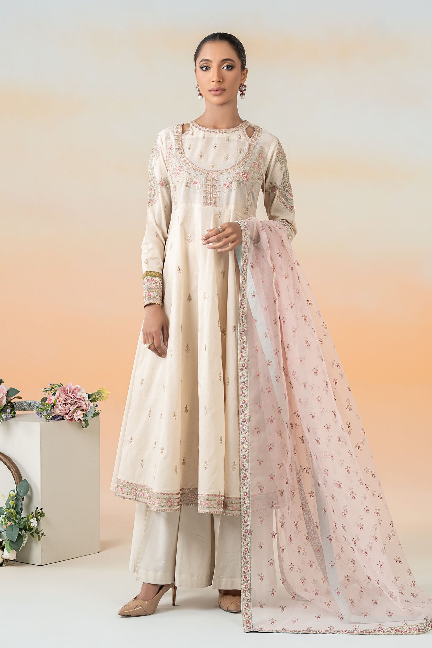 3 Piece Embroidered Lawn Suit | DW-EF25-60