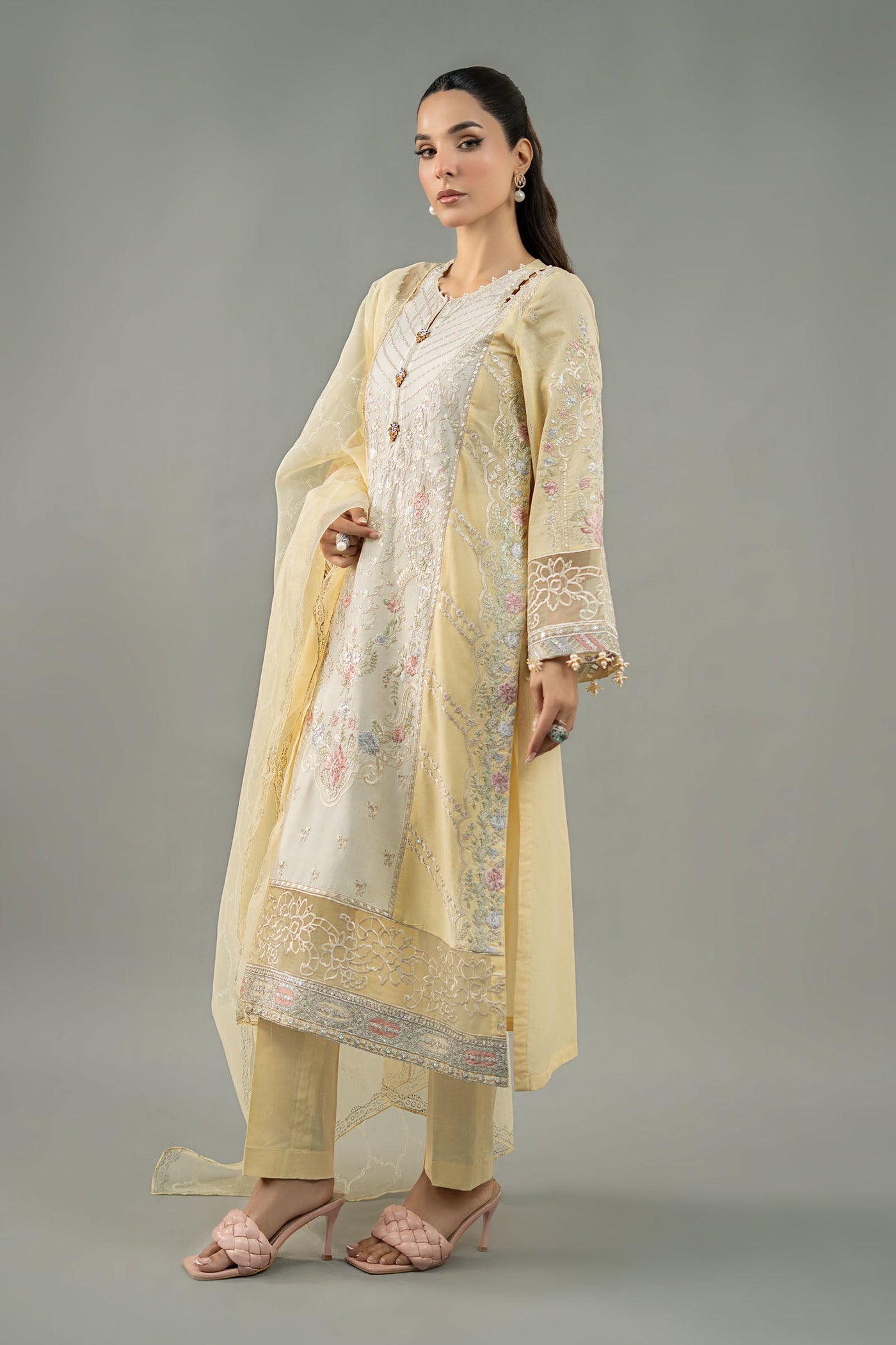 3 Piece Embroidered Lawn Suit | DW-EF25-69