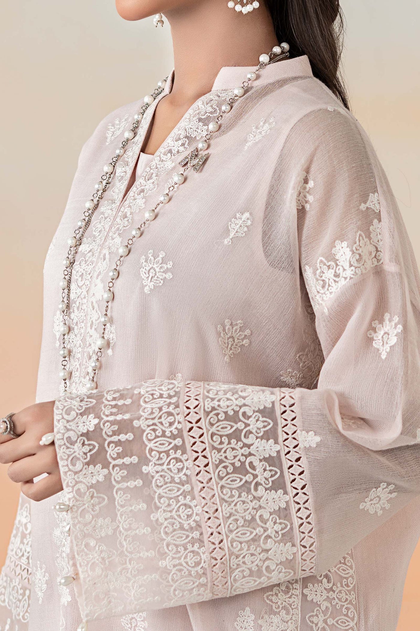 3 Piece Embroidered Cotton Net Suit | DW-EF25-92