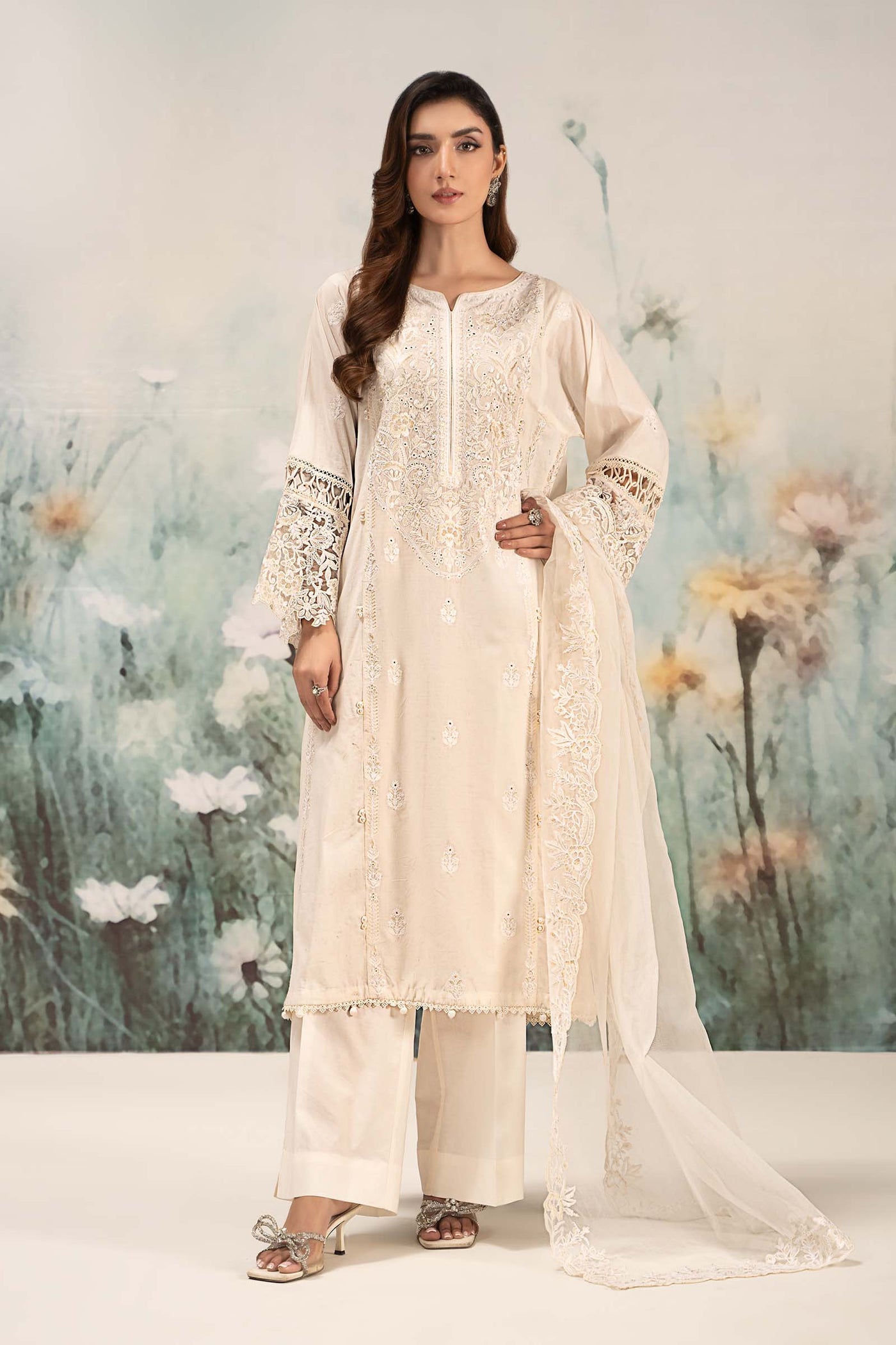 3 Piece Embroidered Lawn Suit | DW-EF25-95