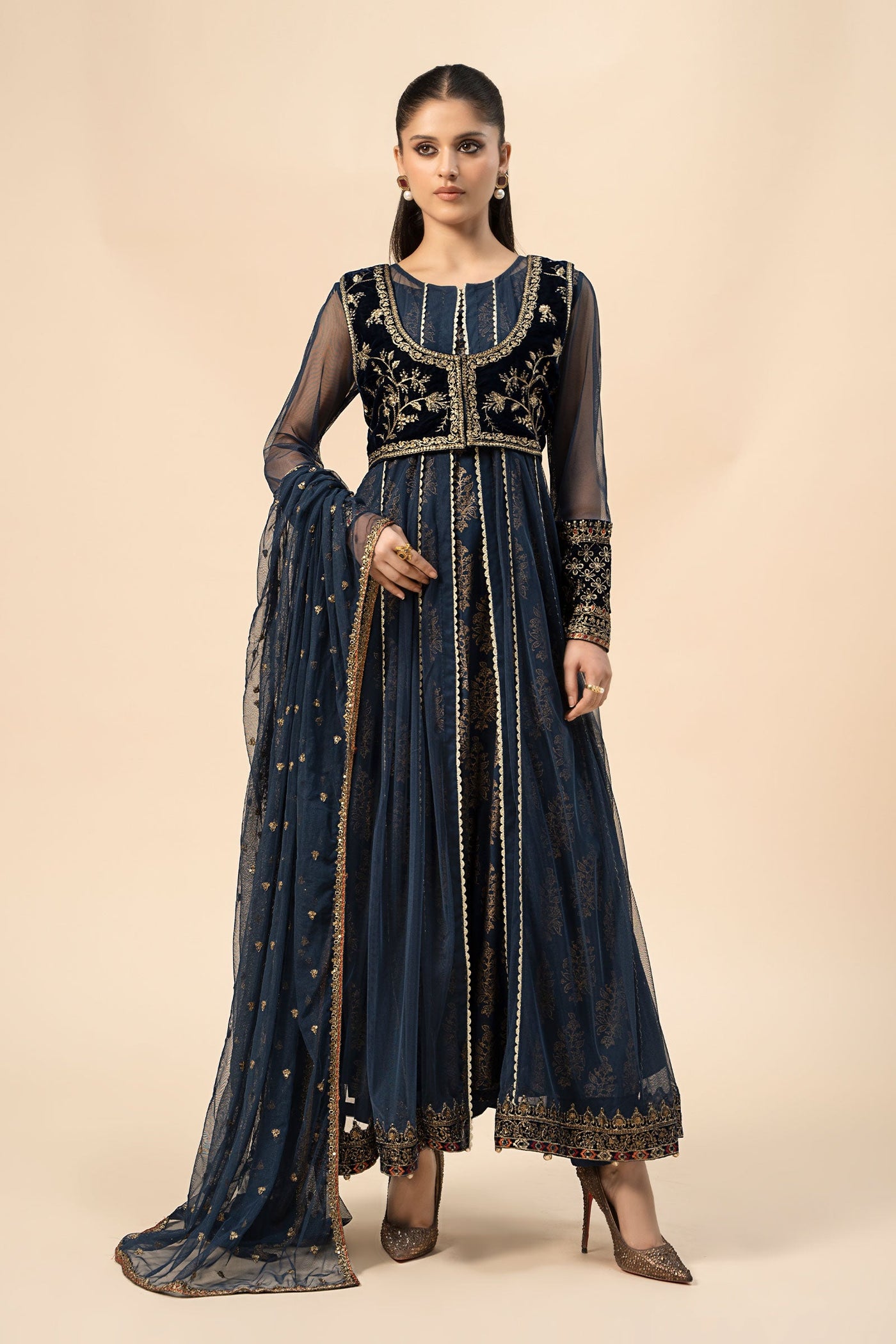 3 Piece Embroidered Khaddar Suit | DW-W24-151