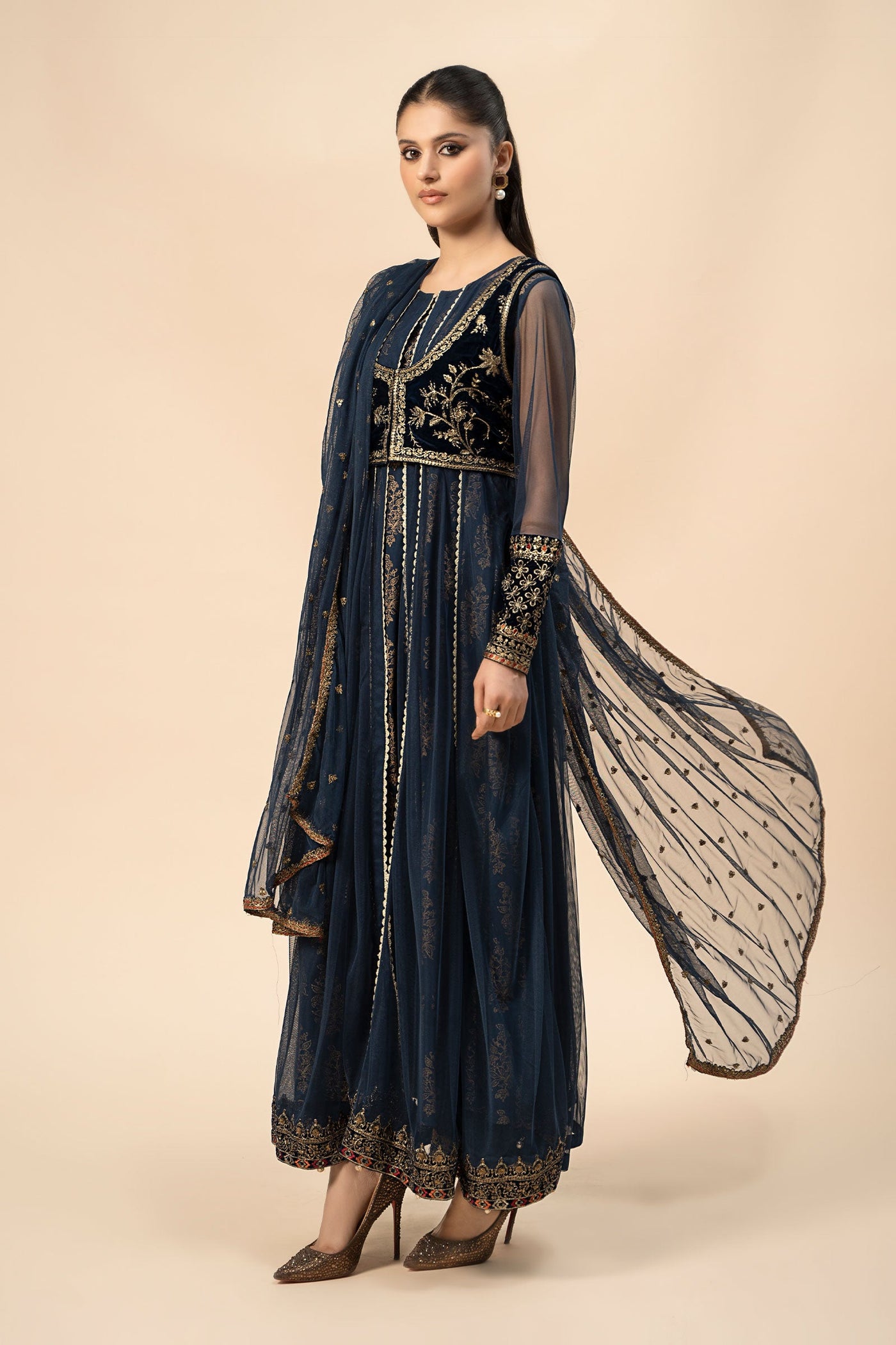 3 Piece Embroidered Khaddar Suit | DW-W24-151