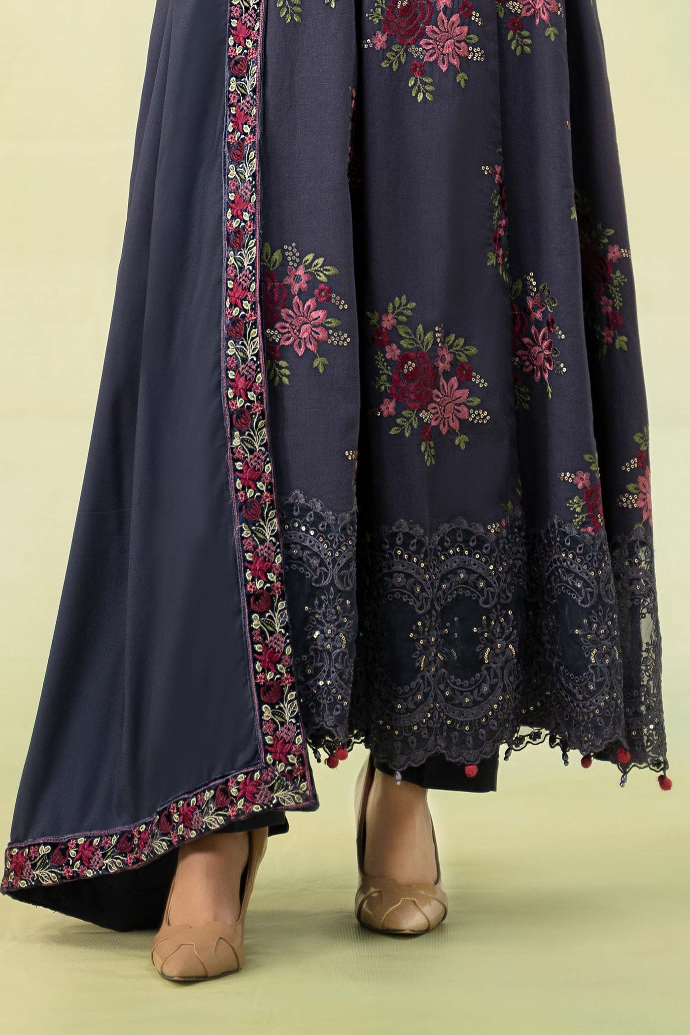 3 Piece Embroidered Khaddar Suit | DW-W24-33