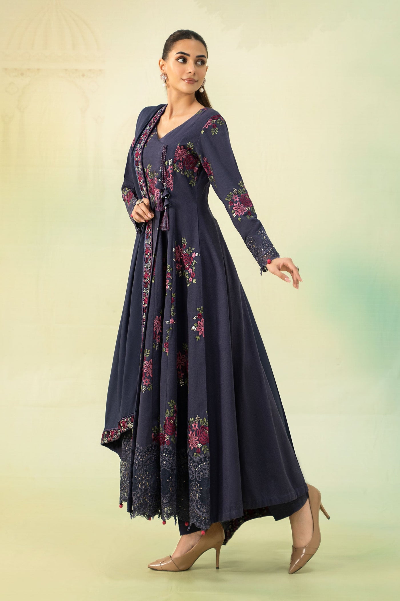 3 Piece Embroidered Khaddar Suit | DW-W24-33