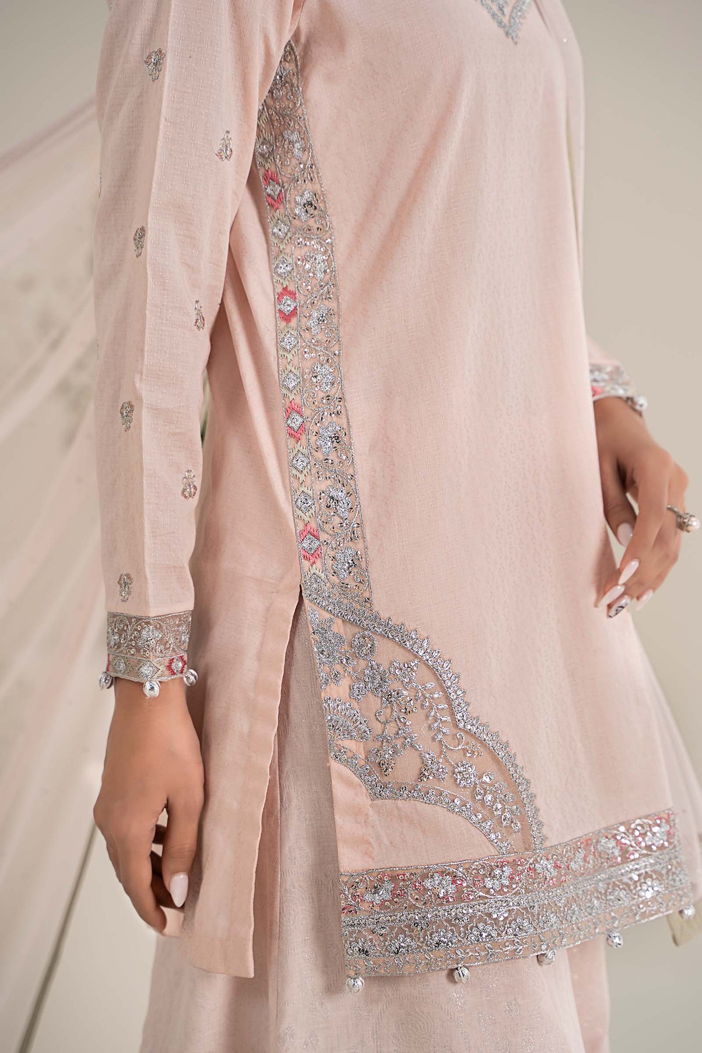 3 Piece Embroidered Dobby Lawn Suit | DW-EF25-61