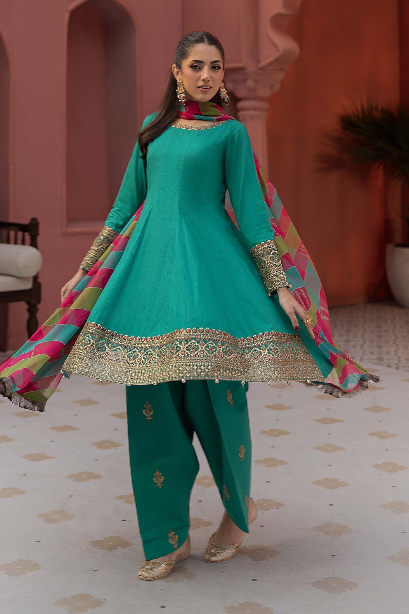 3 Piece Embroidered Self Jacquard Lawn Suit | DW-EF25-10