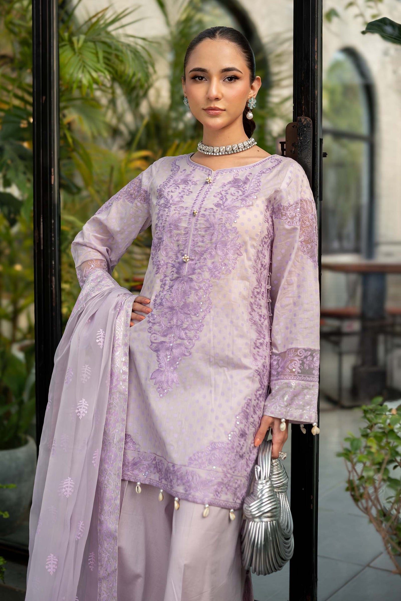 3 Piece Embroidered Lawn Suit | DW-EF25-99