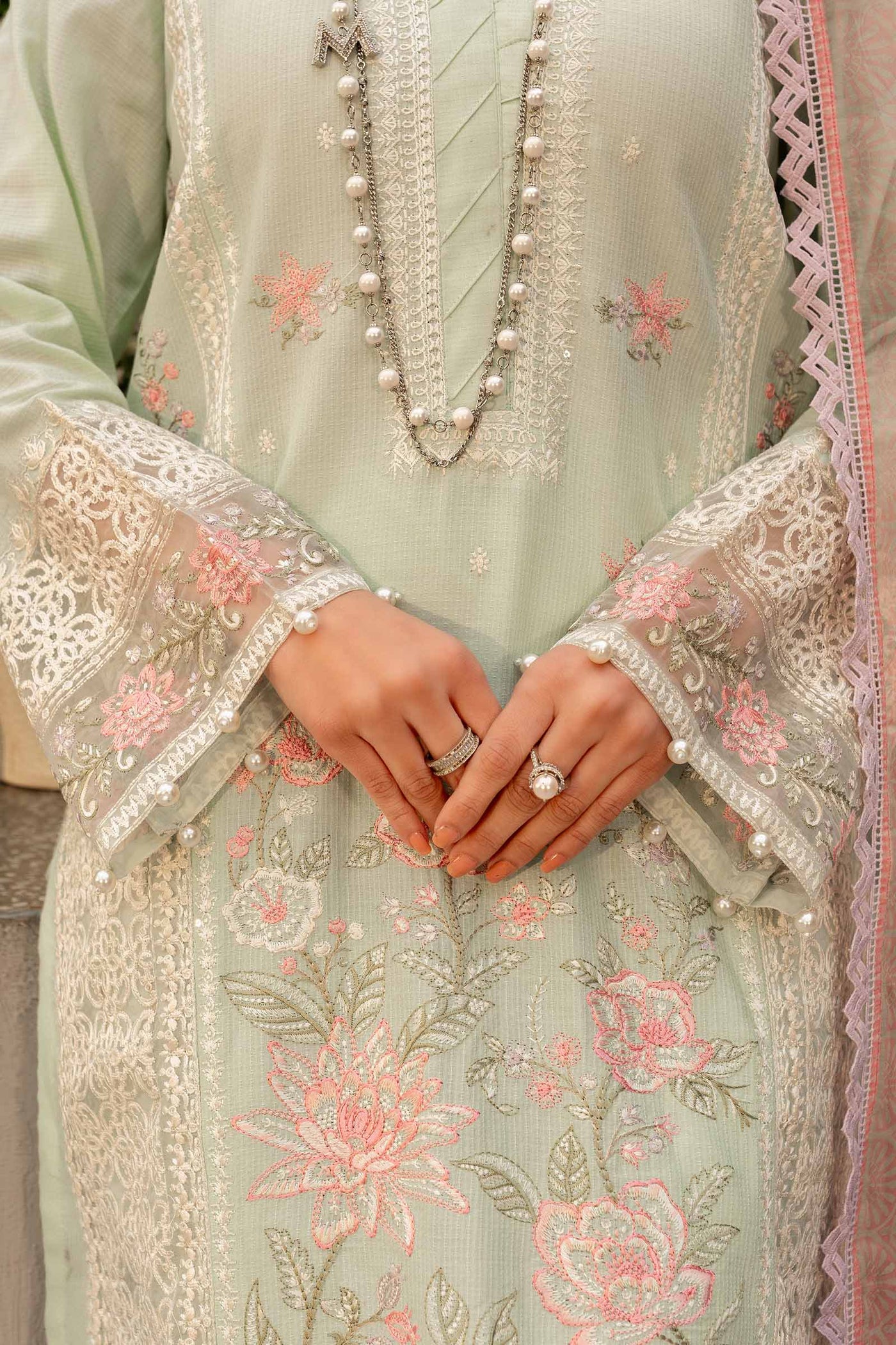 3 Piece Embroidered Dobby Lawn Suit | DW-EF25-151