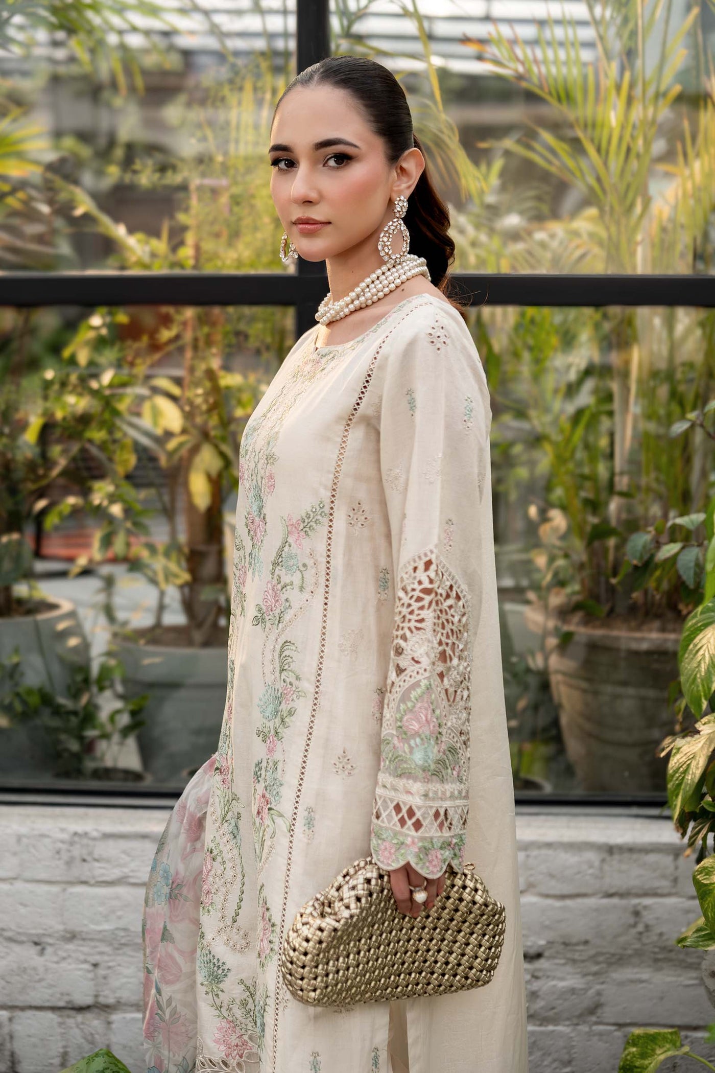 3 Piece Embroidered Self Jacquard Lawn Suit | DW-EF25-47