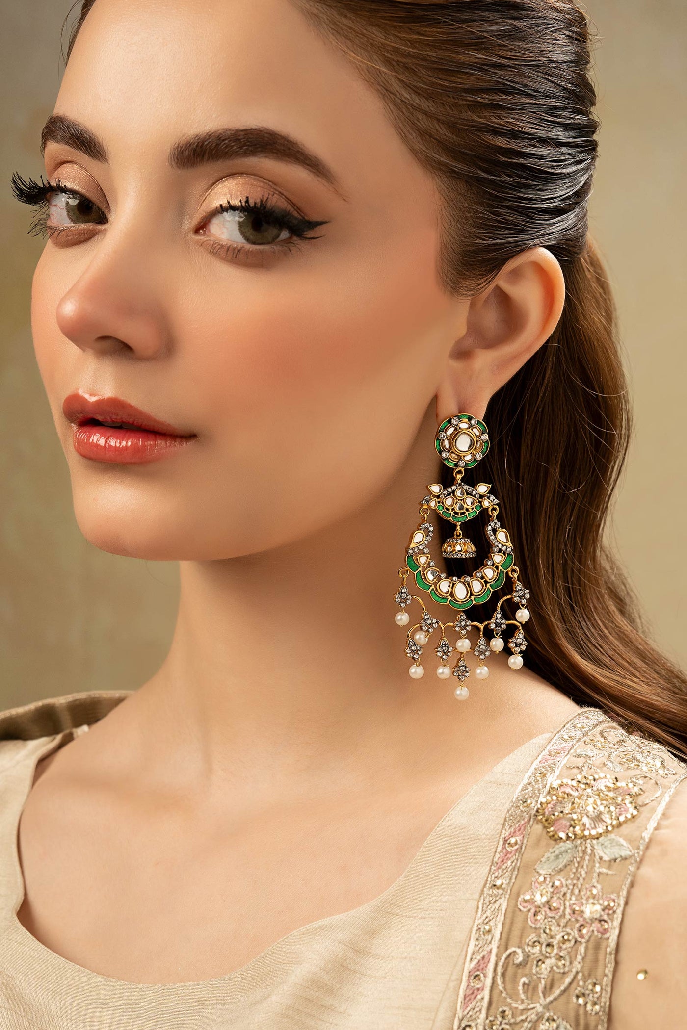 Kundan Chandbali Earrings | JER-EF25-01