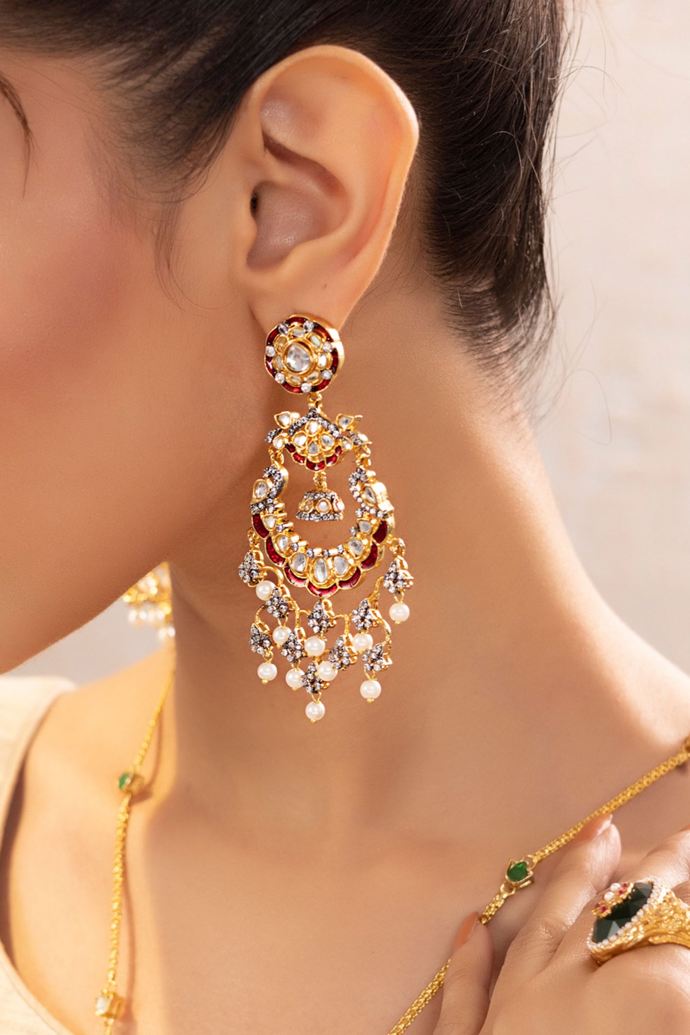 Kundan Chandbali Earrings | JER-EF25-01