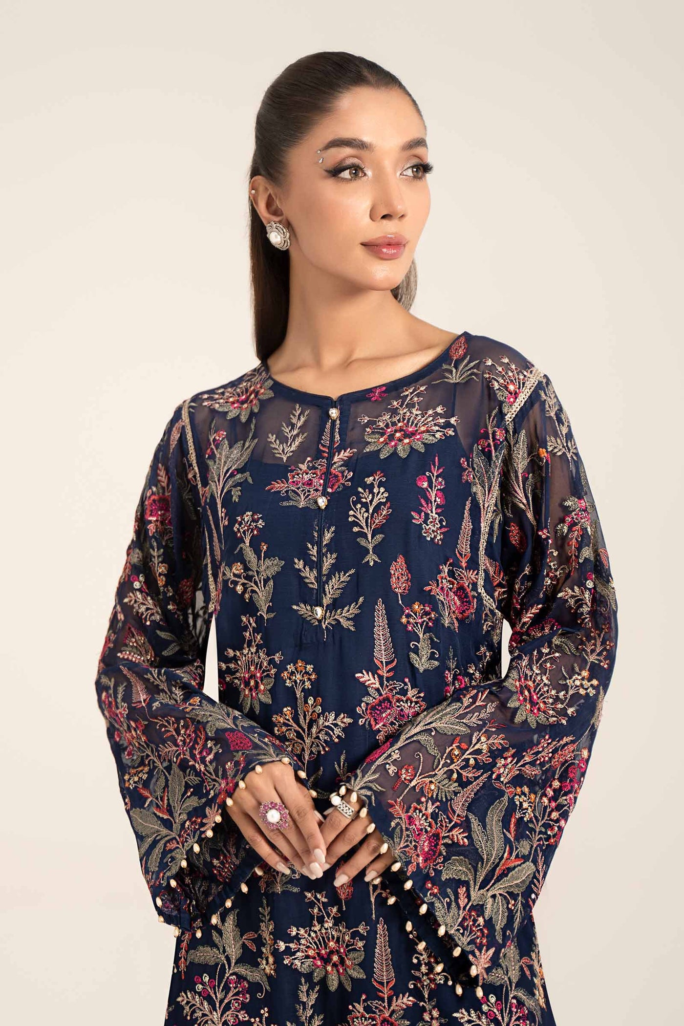 Embroidered Chiffon Fabric (1Pc) | LF-716