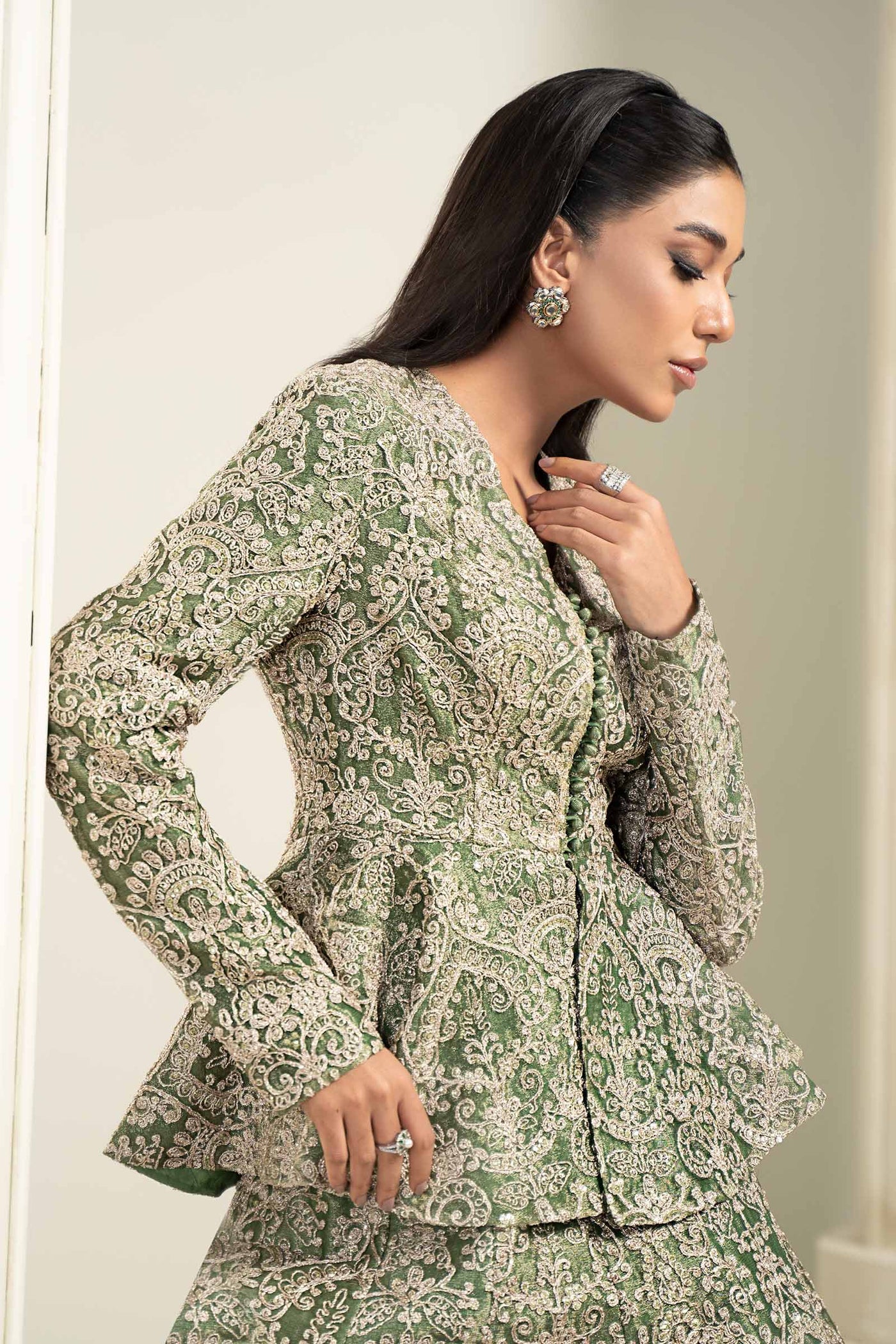 Embroidered Zari Net Fabric (1Pc) | LF-729