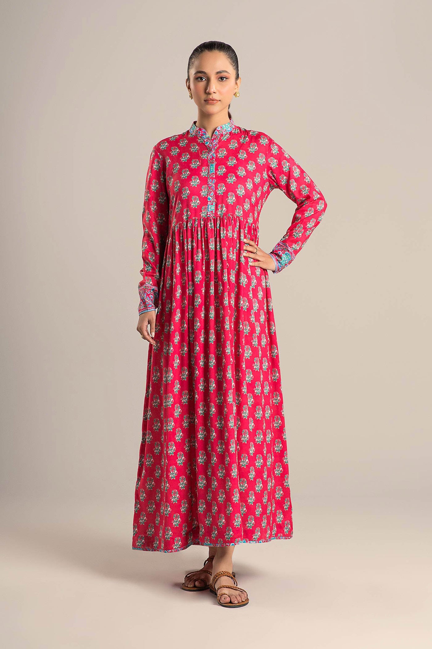 Printed Arabic Lawn Dress | MB-CS25-66