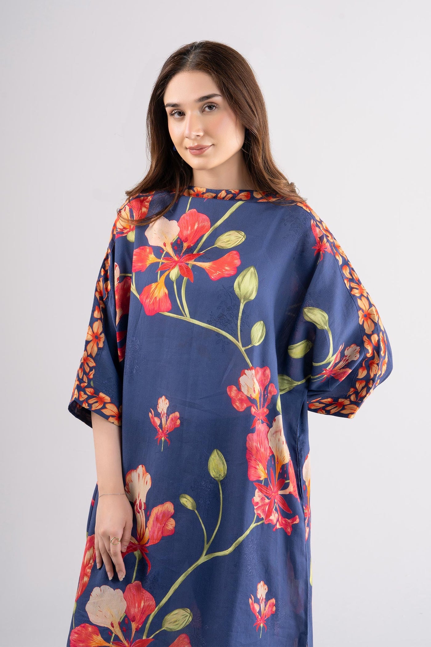 Printed Jacquard Viscose Tunic | MB-CS25-69