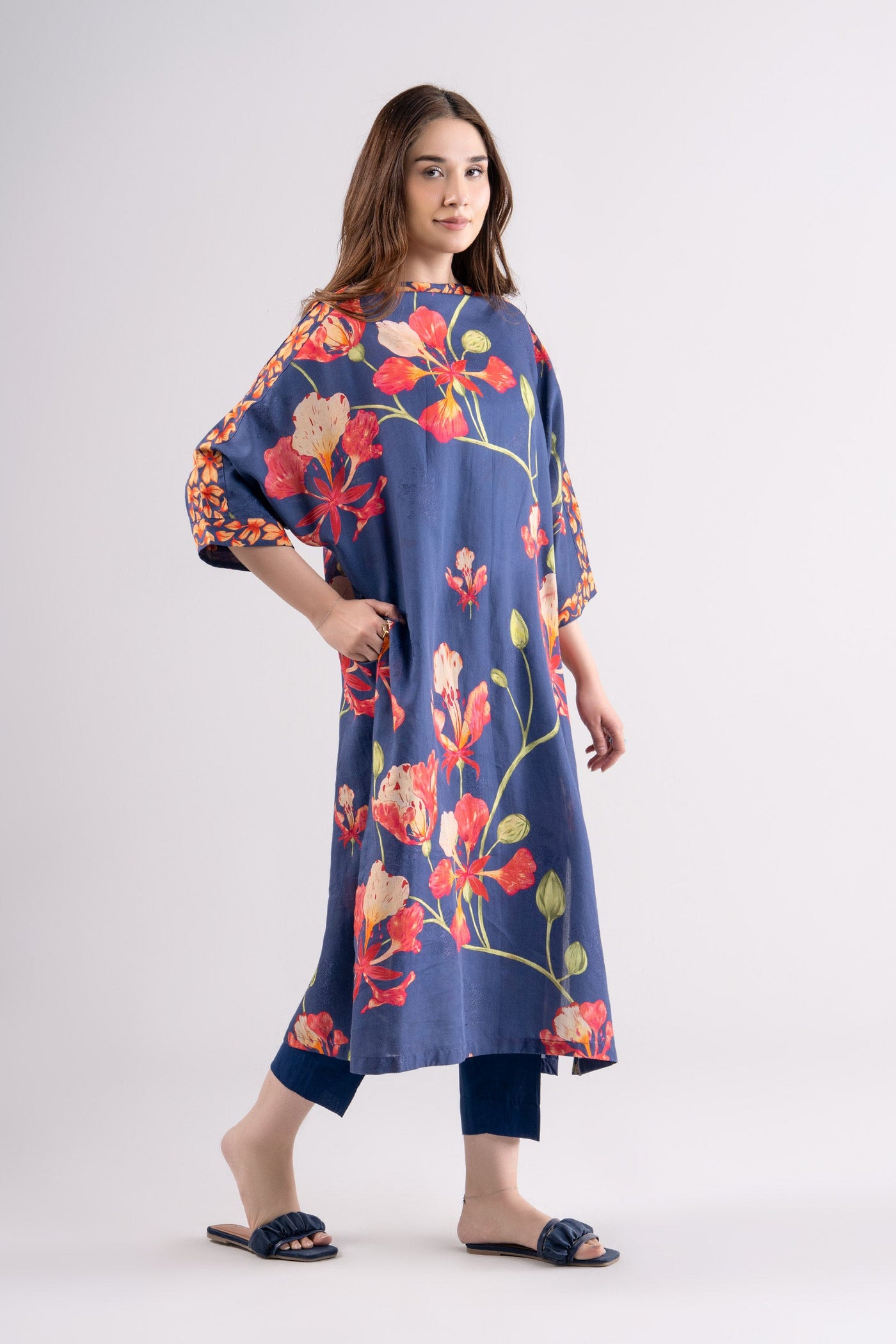 Printed Jacquard Viscose Tunic | MB-CS25-69