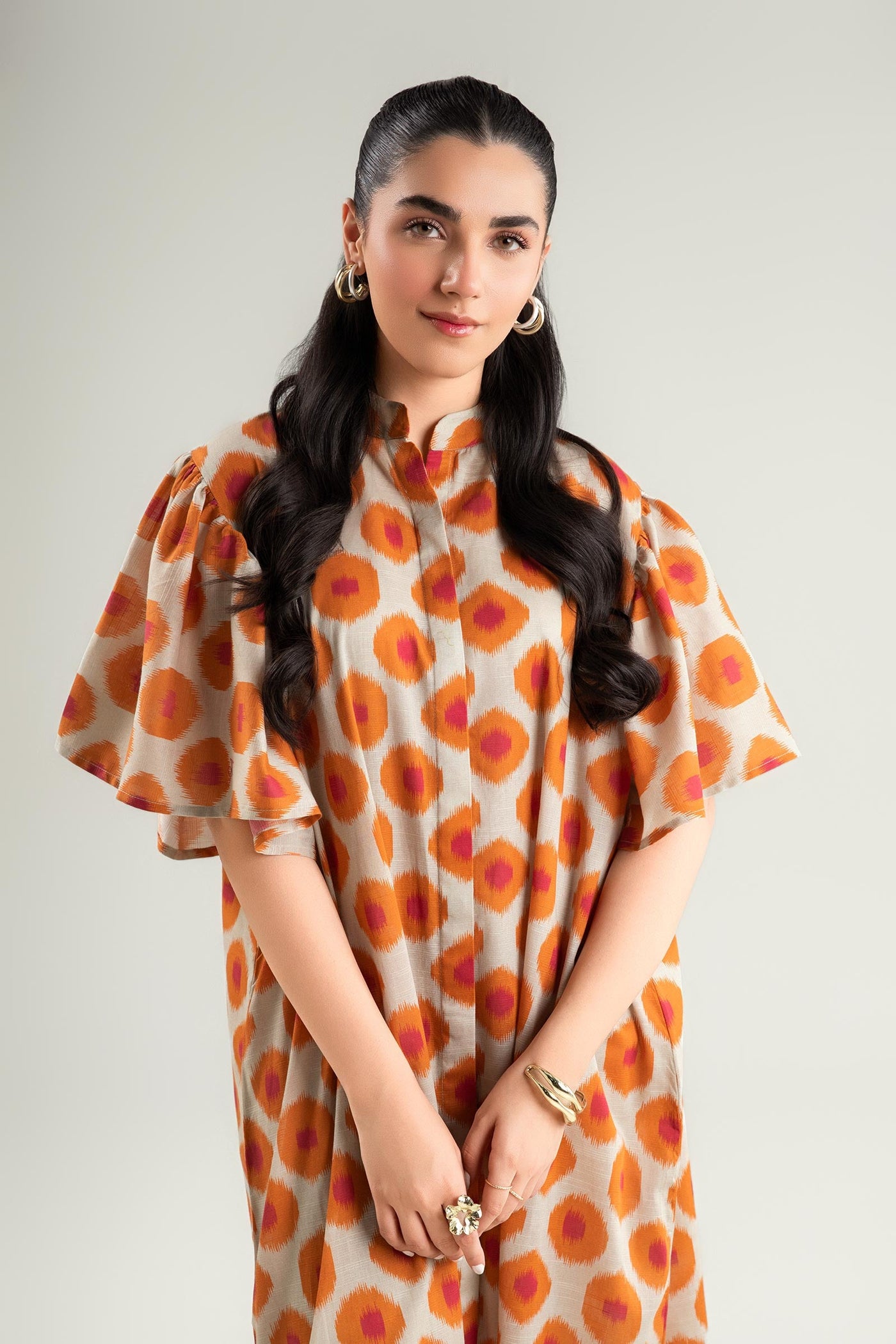 Printed Slub Lawn Tunic | MB-CS25-70