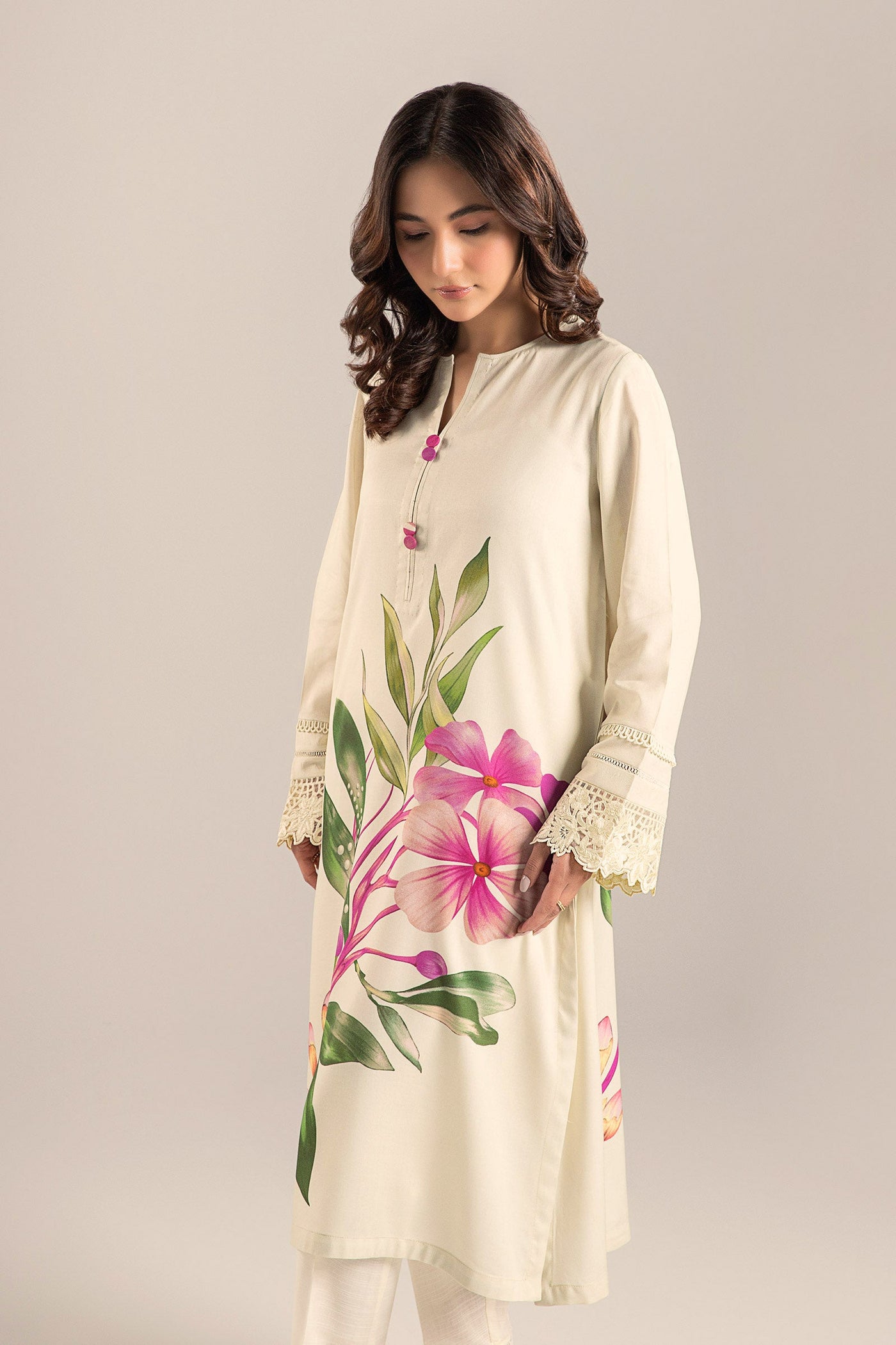 Printed Arabic Lawn Shirt | MB-CS25-82