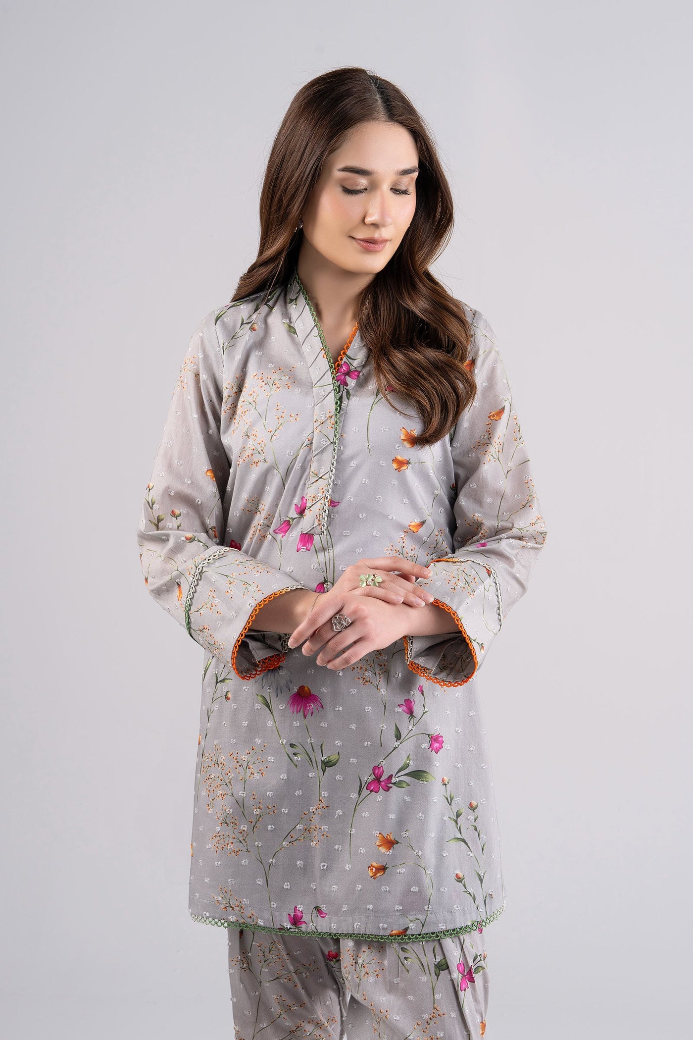 2 Pc Printed Brochia Suit | MB-CS25-98