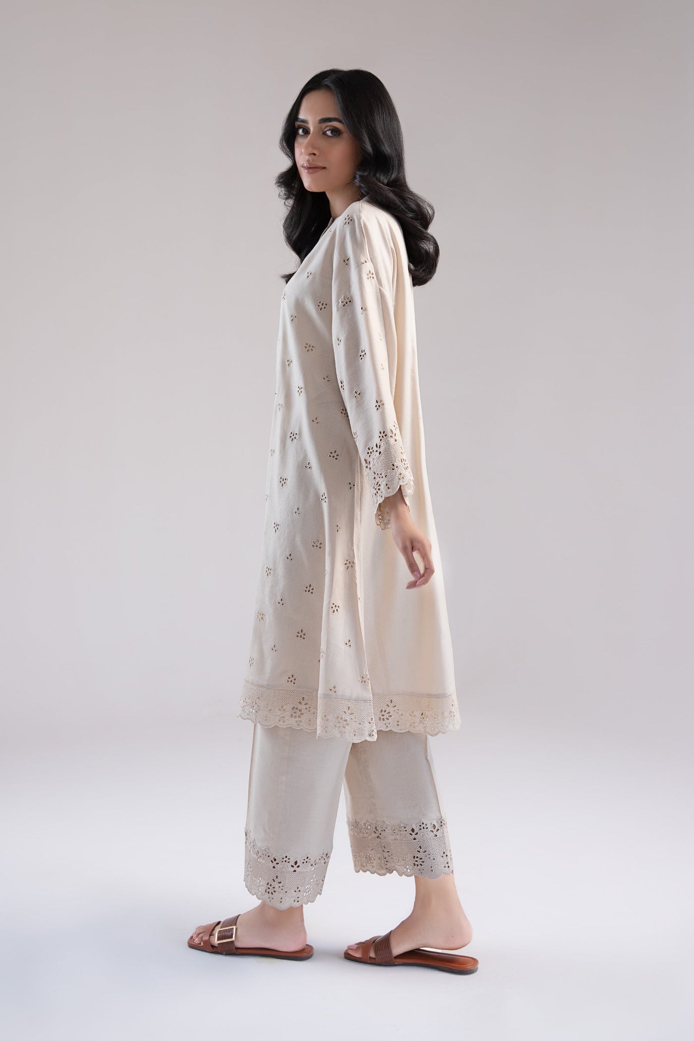 Embroidered Dobby Lawn Co-Ord Set | MB-EA24-37